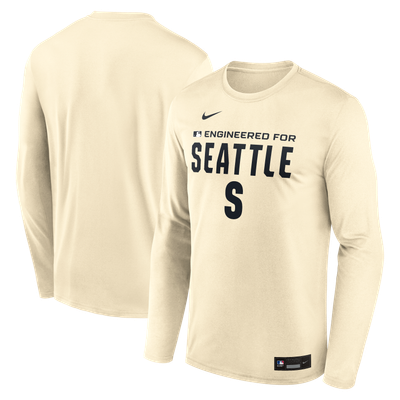 Seattle Mariners Nike Authentic Collection Legend Dri-FIT Long Sleeve T-Shirt - Cream