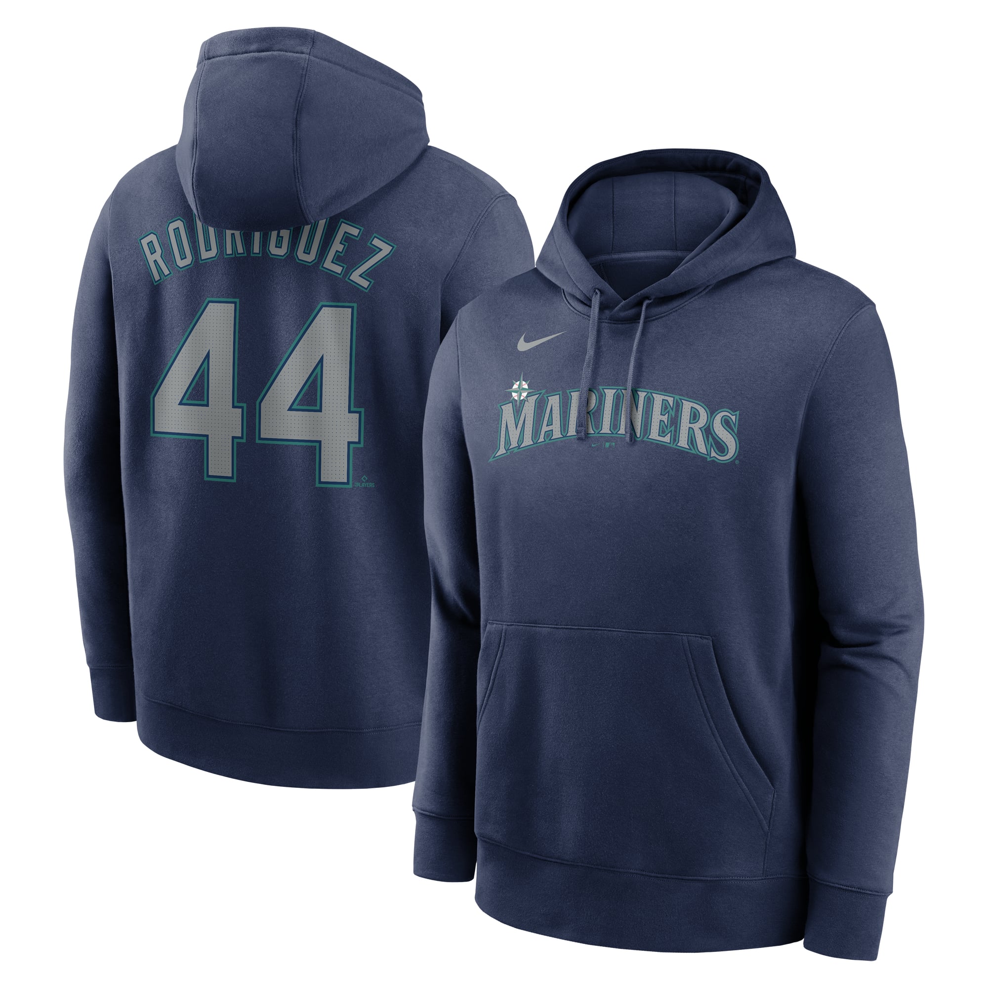 Men's Nike Julio Rodríguez Navy Seattle Mariners Player Name & Number Club Pullover Hoodie