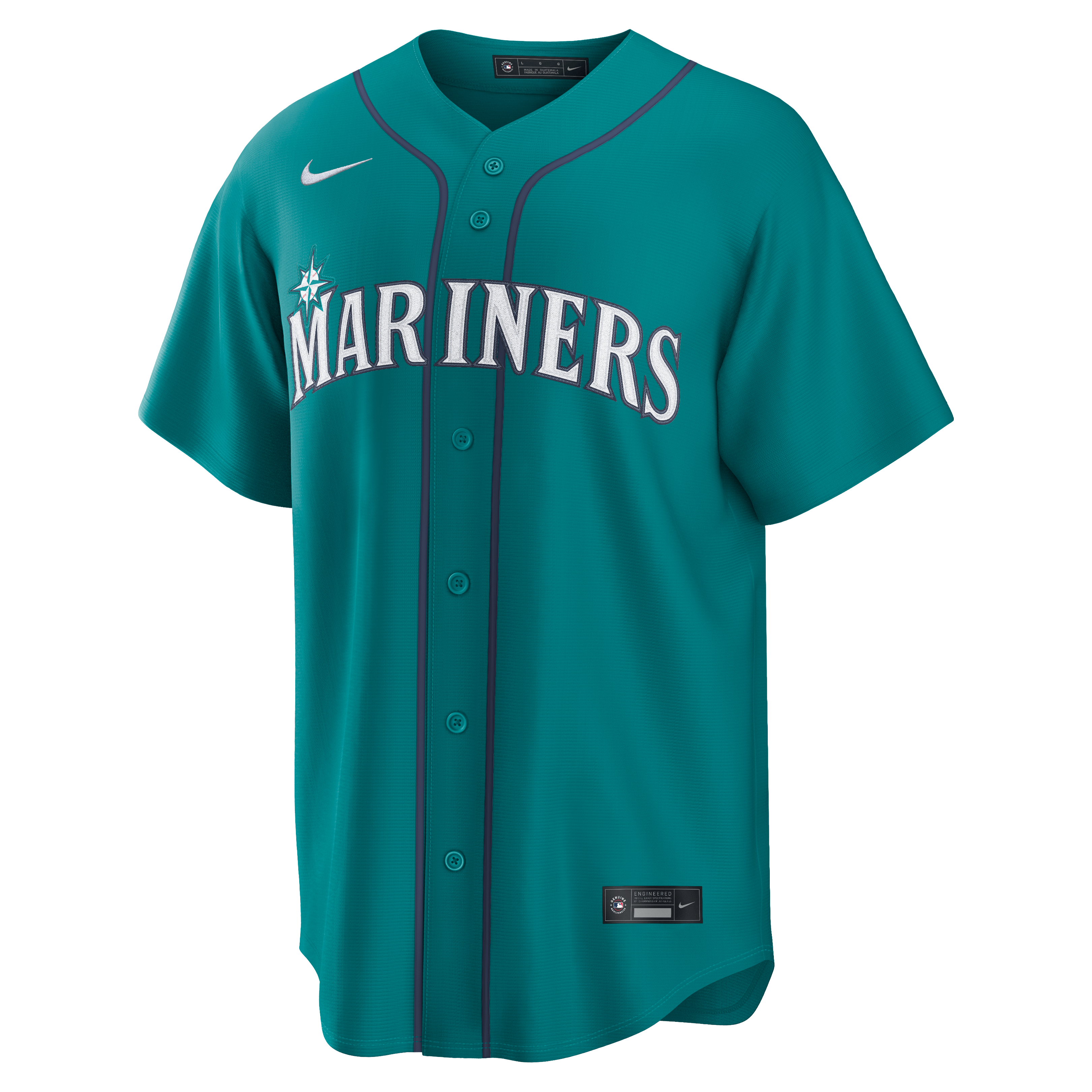 Maillot réplique alternatif Nike Julio Rodríguez bleu sarcelle des Mariners de Seattle pour homme