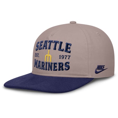 Seattle Mariners Nike Pro A-Frame Adjustable Hat - Light Brown/Blue