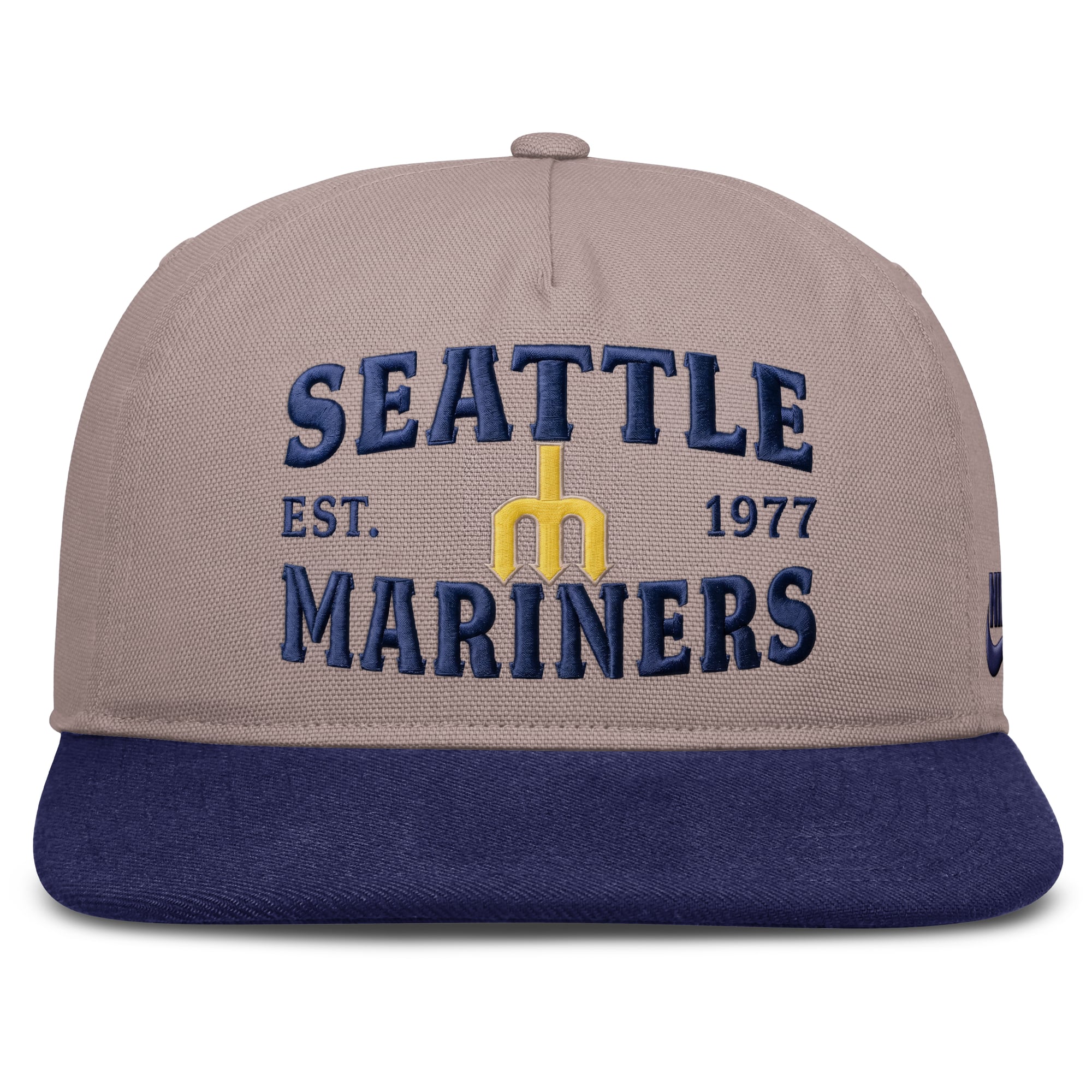 Casquette ajustable Nike marron clair/bleu roi Seattle Mariners Cooperstown Pro 5 panneaux pour homme
