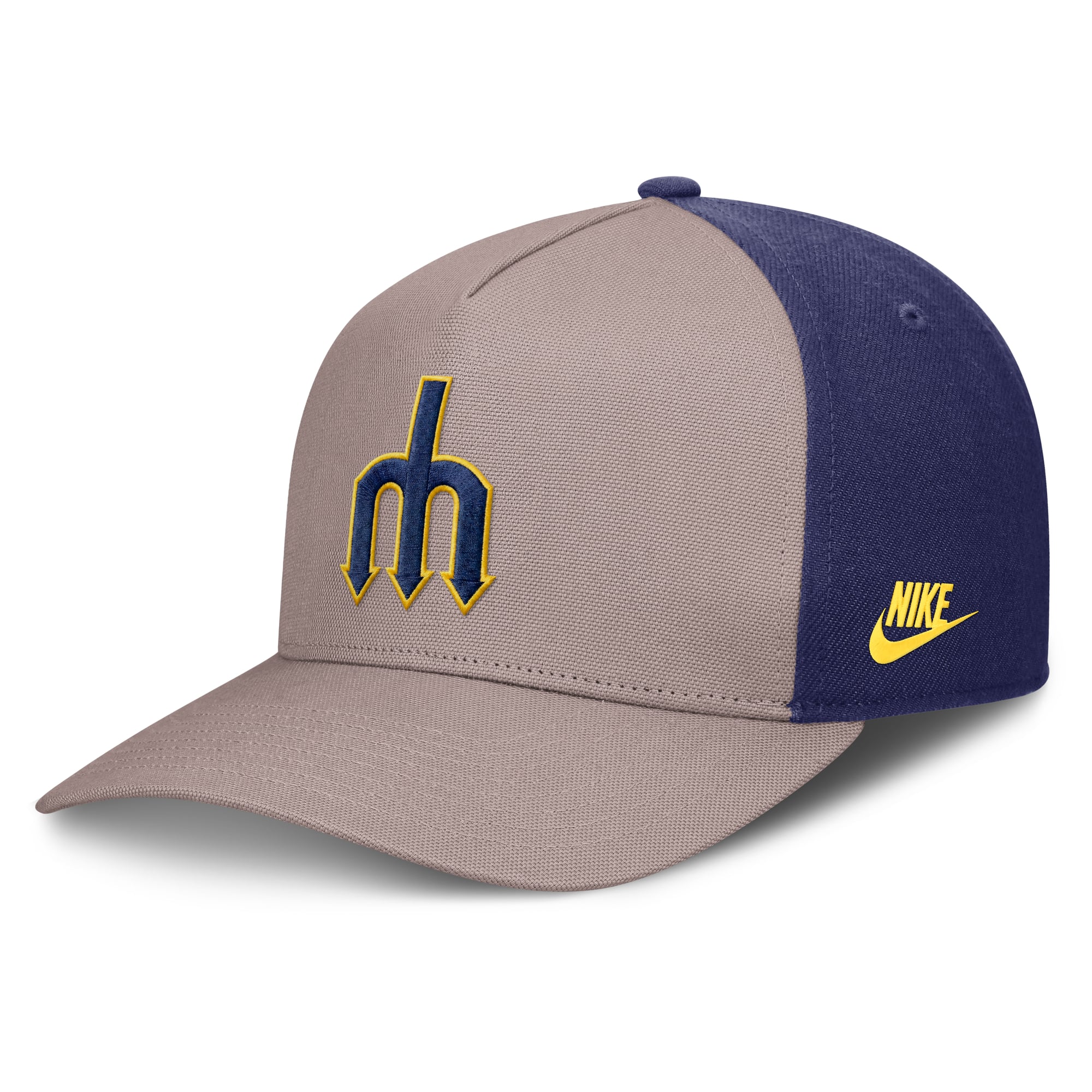 Casquette ajustable Nike pour homme, marron clair/bleu roi, Seattle Mariners Cooperstown Rise, modèle A-Frame