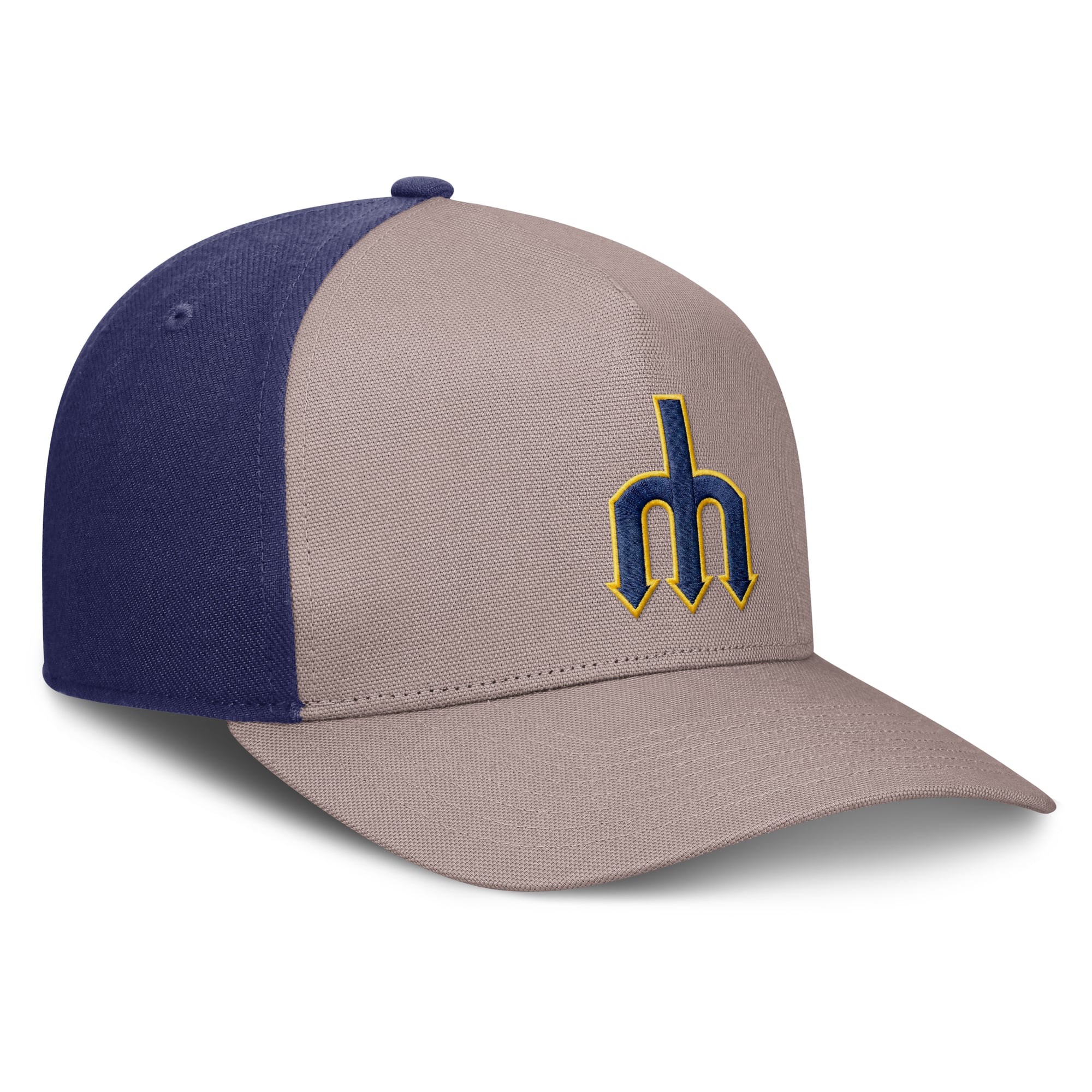 Casquette ajustable Nike pour homme, marron clair/bleu roi, Seattle Mariners Cooperstown Rise, modèle A-Frame