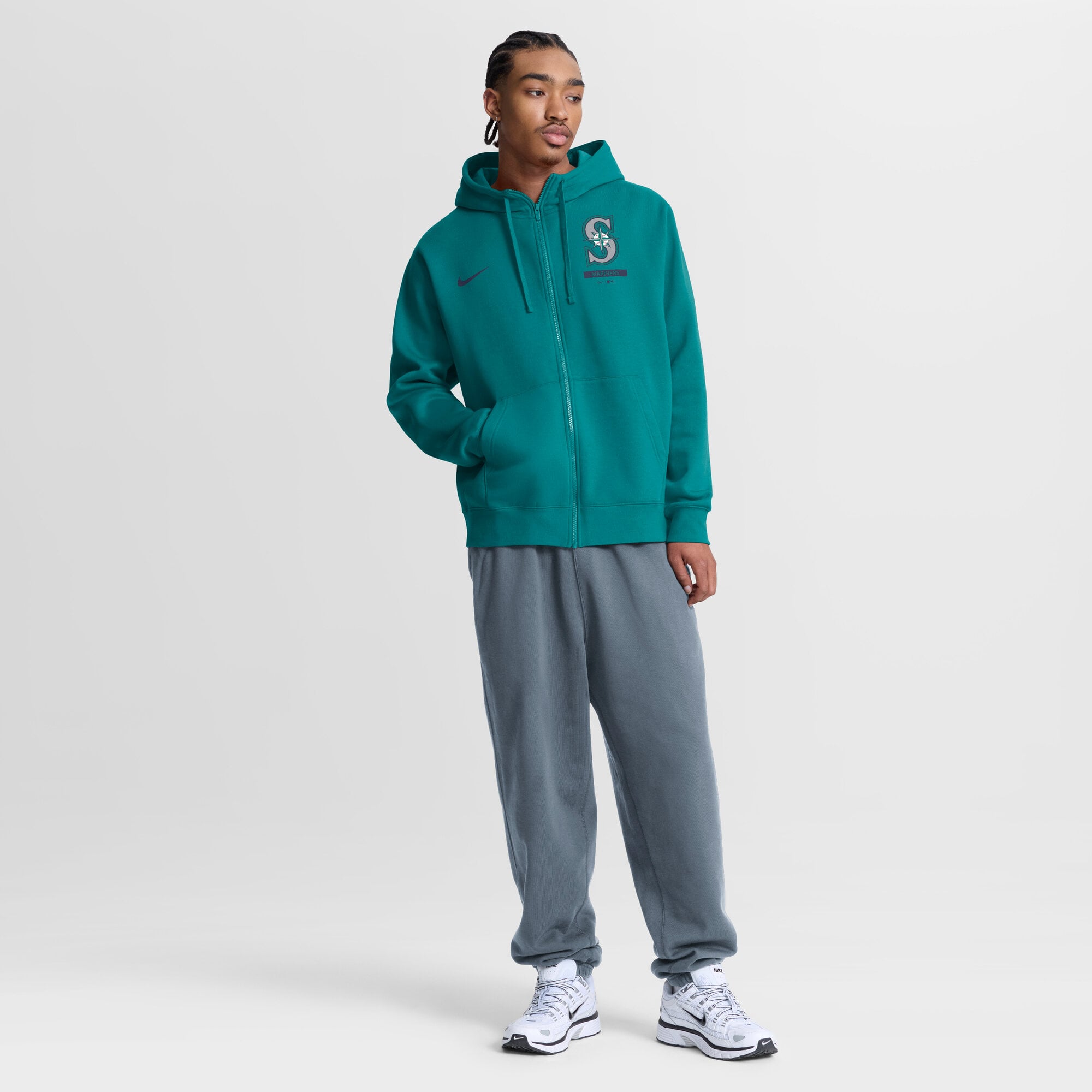 Men's Nike Teal Seattle Mariners Primetime Lockup Full-Zip Hoodie