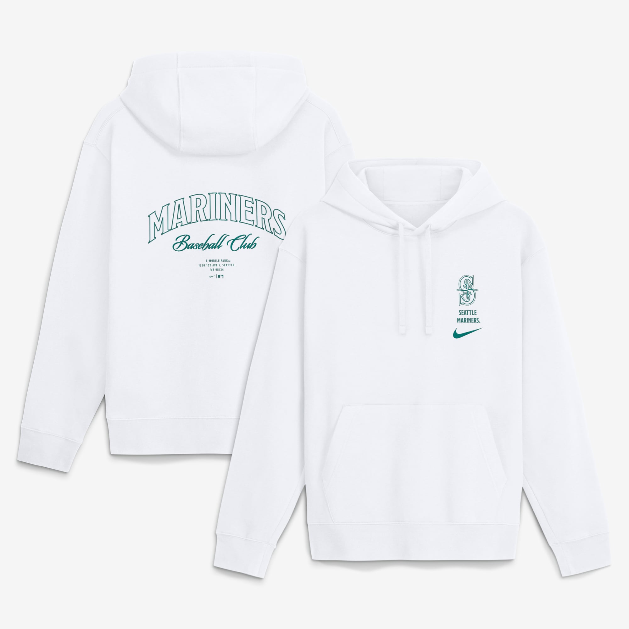 Men's Nike White Seattle Mariners Minimal Club Fleece Hoodie