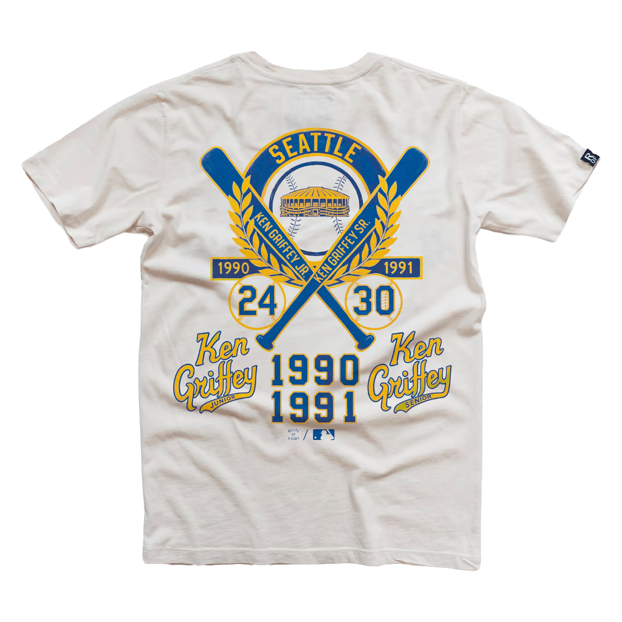 Men's Roots of Fight Ken Griffey Jr. White Seattle Mariners Duo T-Shirt