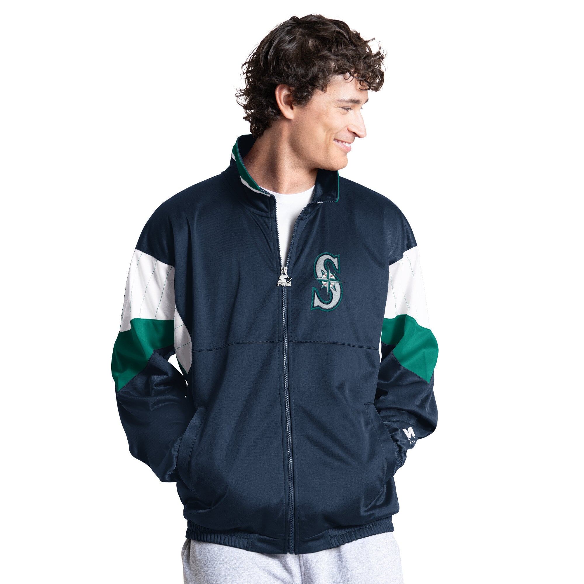 Veste de survêtement zippée Starter Navy Seattle Mariners Legacy pour homme