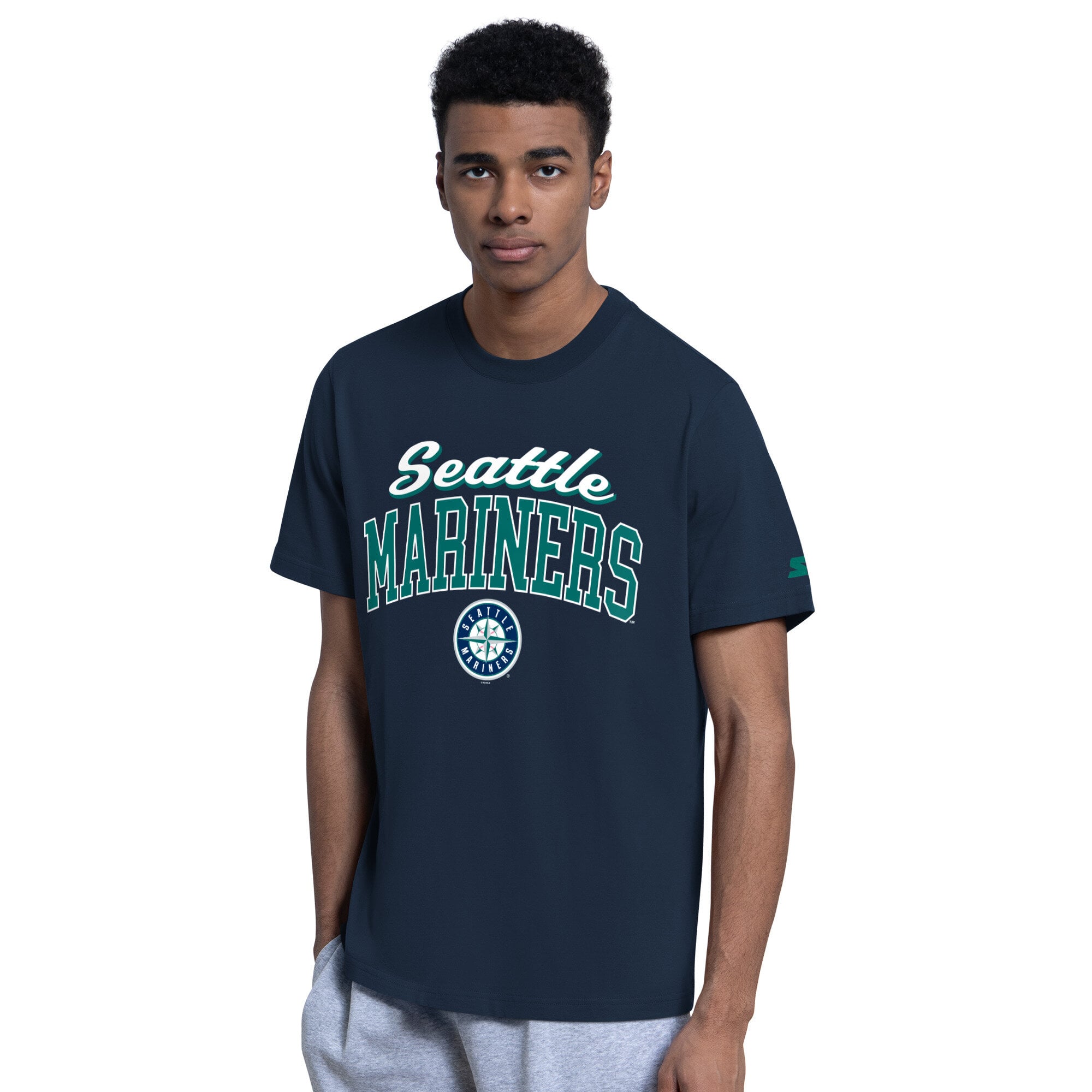 Ensemble sweat à capuche et t-shirt Starter bleu marine avec logo des Mariners de Seattle pour homme
