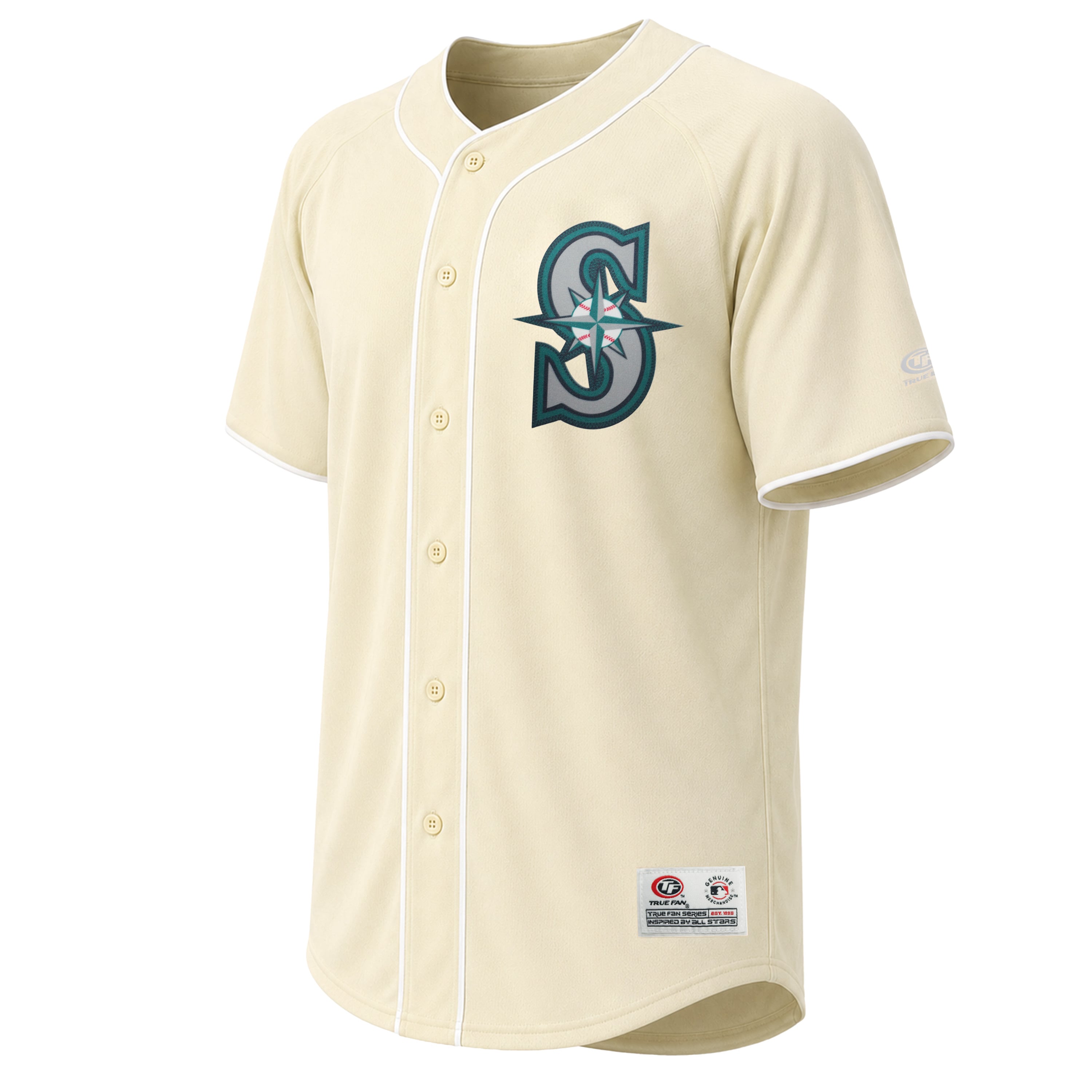 Men's Stitches Cream Seattle Mariners Fashion Jersey