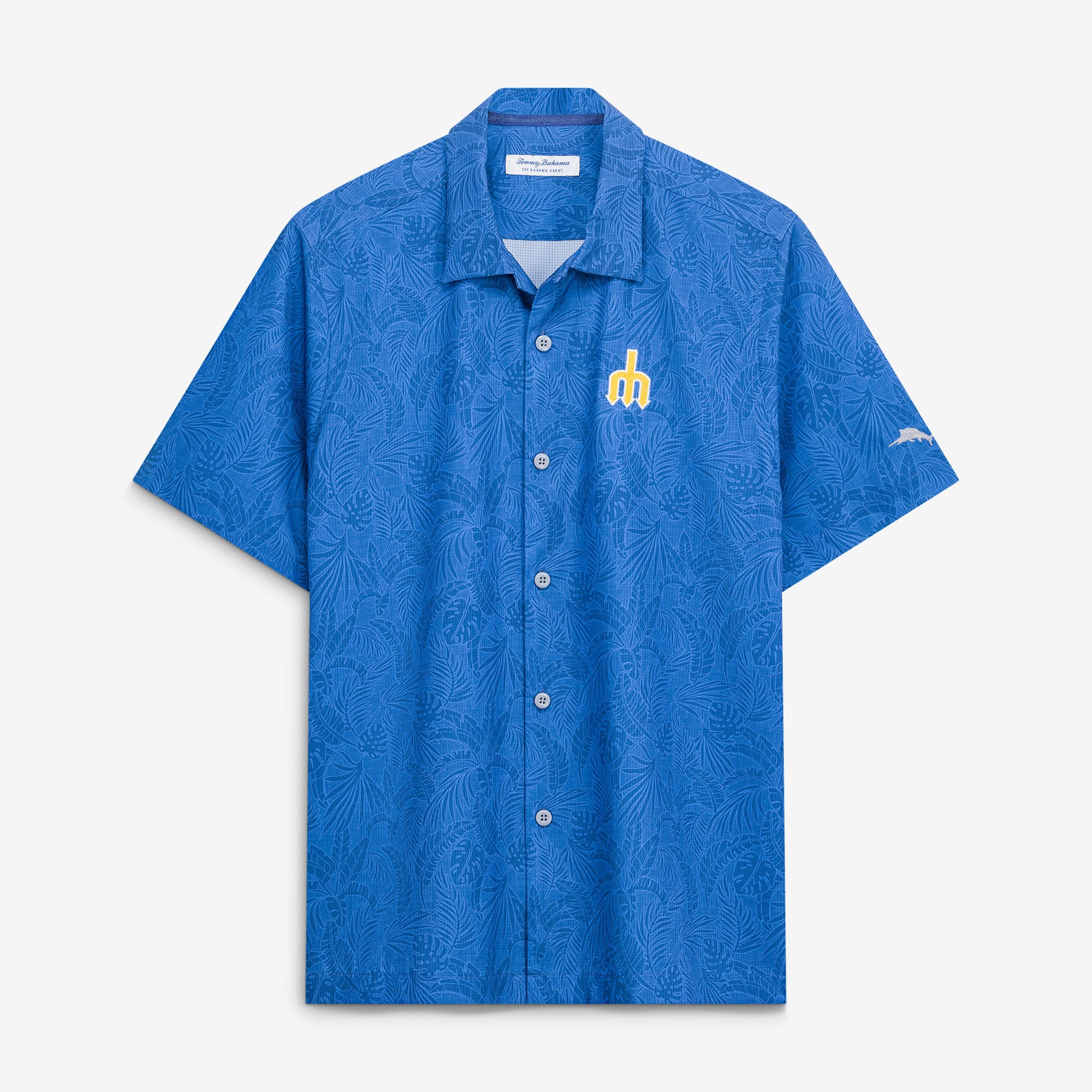 Chemise boutonnée Tommy Bahama Royal Seattle Mariners Saltwater Fronds IslandZone pour homme