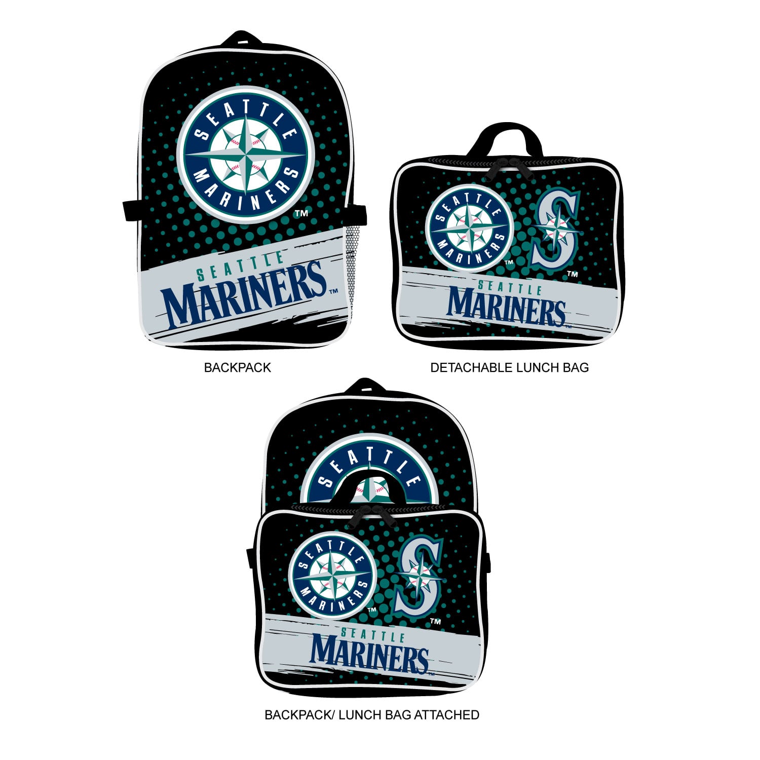 MOJO Seattle Mariners Backpack & Lunch Box 2-Piece Set
