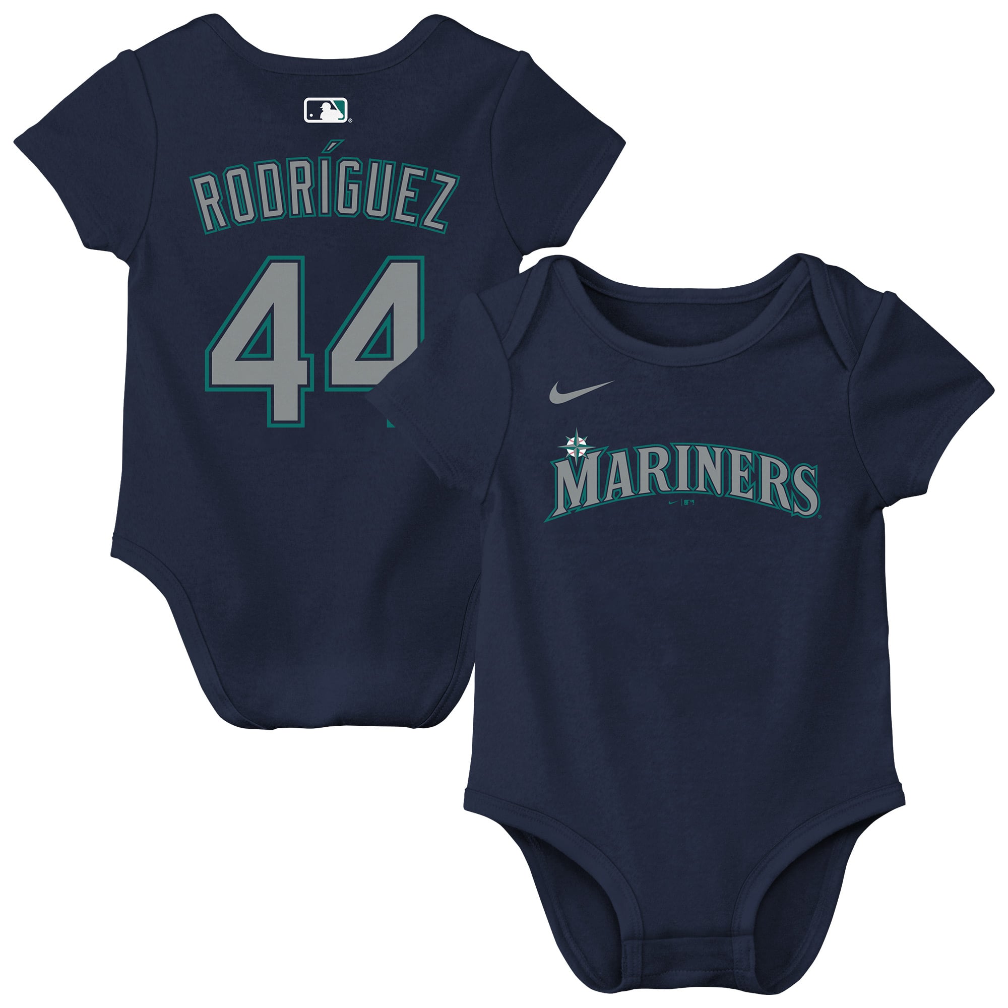 Body Nike Julio Rodriguez bleu marine Seattle Mariners pour nouveau-né et bébé, avec nom numéro