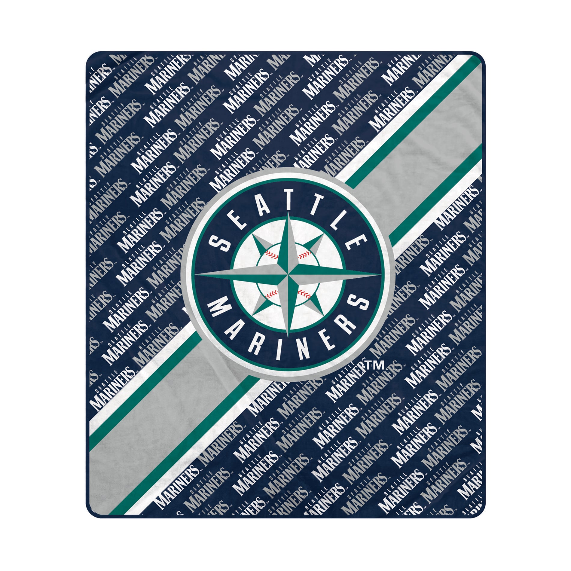 Couverture ultra douce Pegasus Seattle Mariners 60" x 70" (diagonale) avec logo et doublure