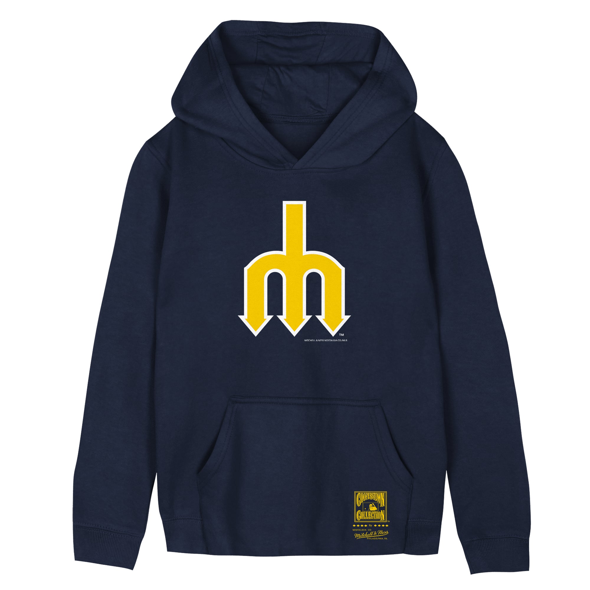 Sweat à capuche rétro Mitchell & Ness bleu marine Seattle Mariners pour enfants d'âge préscolaire