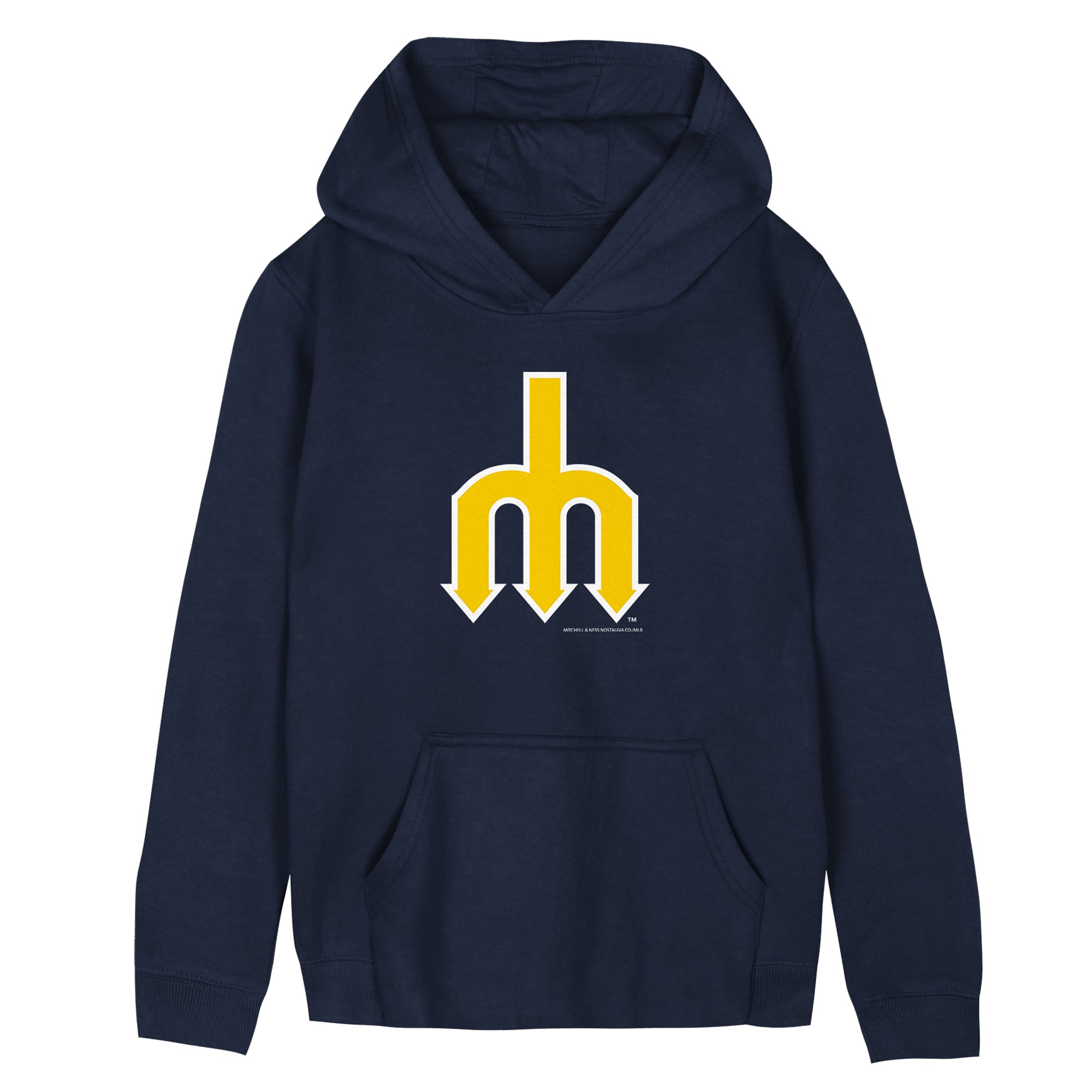 Sweat à capuche rétro Mitchell & Ness bleu marine Seattle Mariners pour enfants d'âge préscolaire