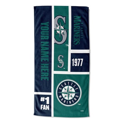Seattle Mariners The Northwest Group 30'' x 60'' Colorblock Personalized Beach Towel