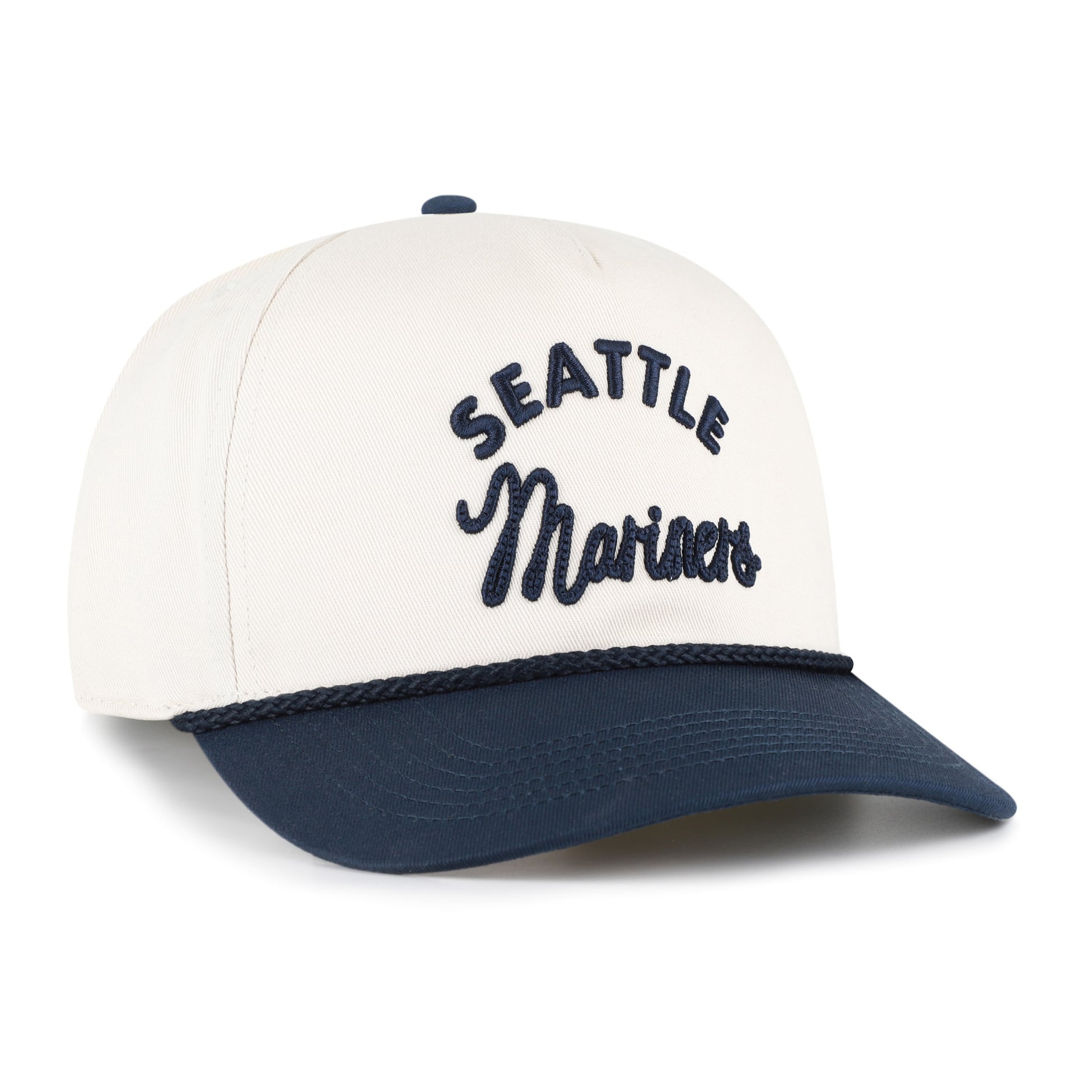 Unisex '47 Natural/Navy Seattle Mariners Rope Script Hitch Adjustable Hat