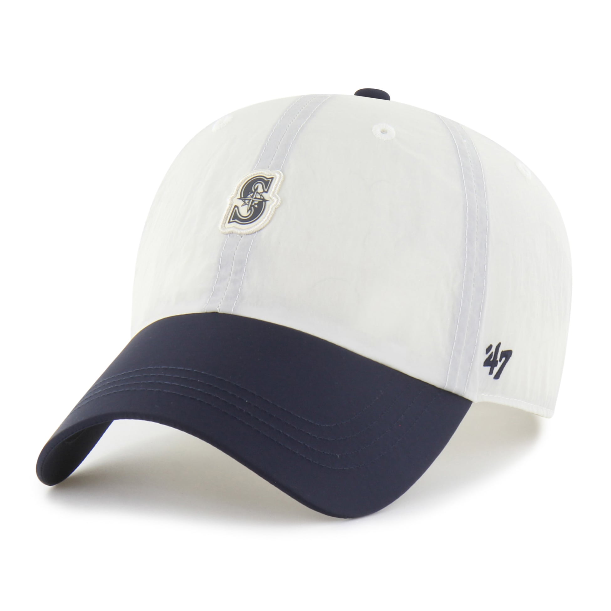 Casquette unisexe ajustable Seattle Mariners Modernia Clean Up blanche et marine « 47 »
