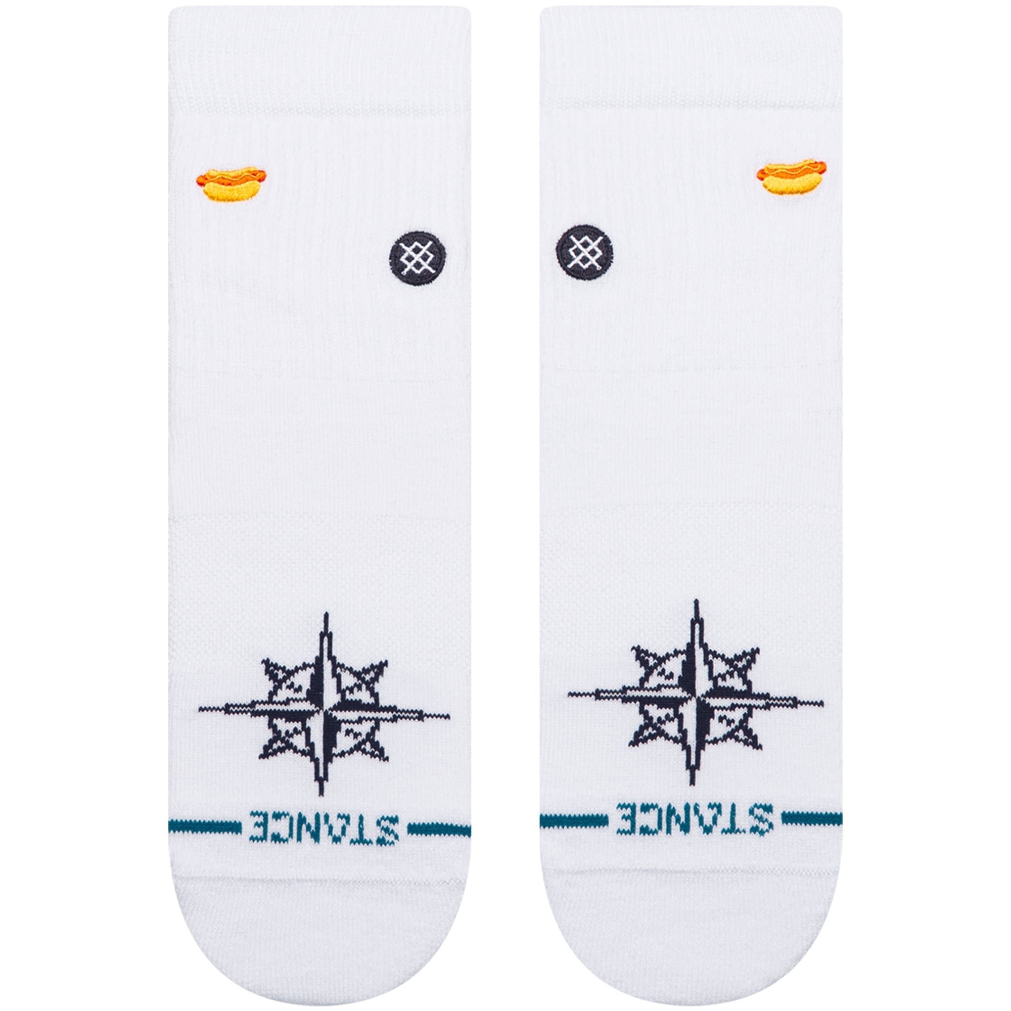 Unisex Stance White Seattle Mariners Hot Dog Quarter Socks