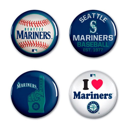 Ensemble de 4 boutons WinCraft Seattle Mariners
