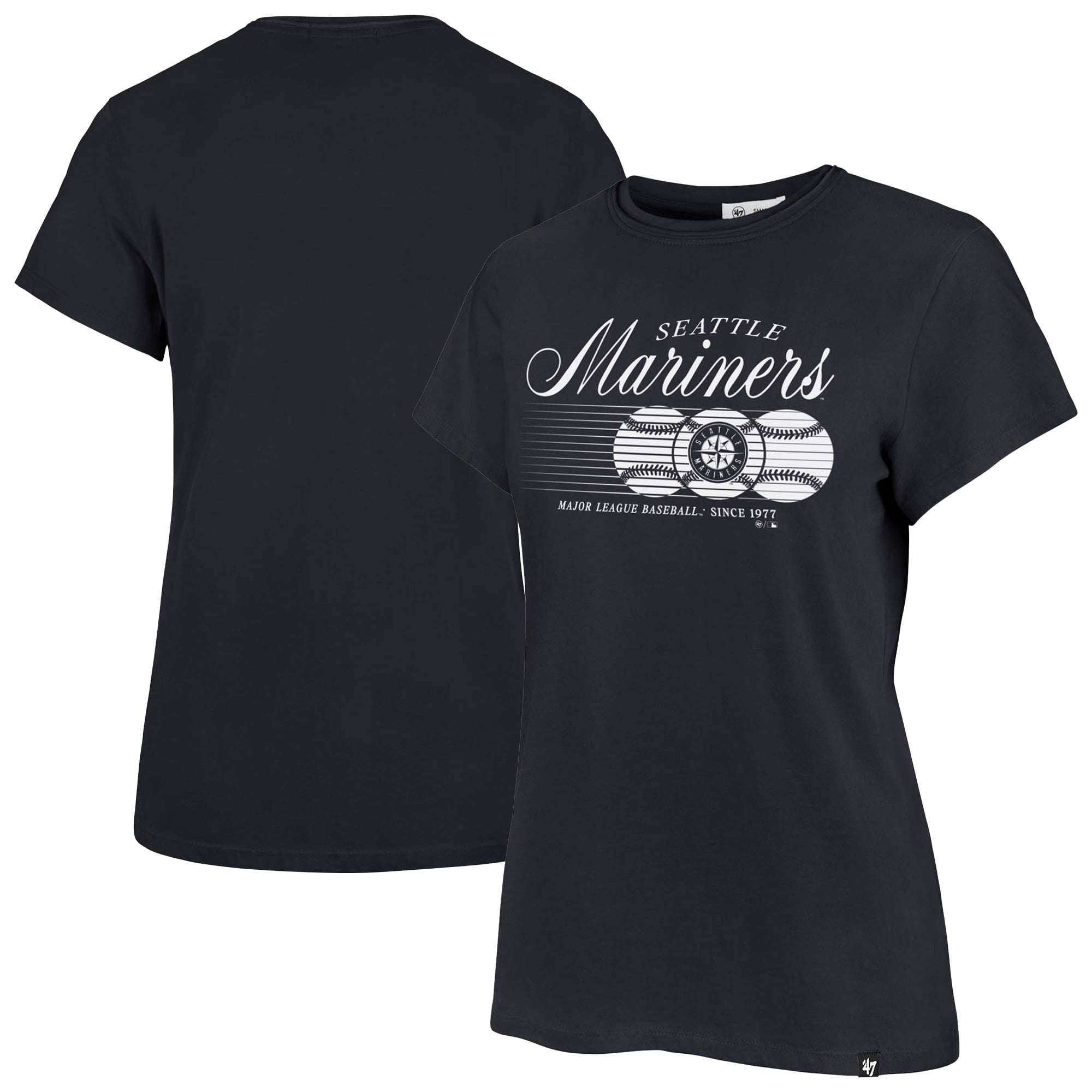 T-shirt Frankie Speed ​​Throw des Mariners de Seattle, marine, pour femmes, année 47