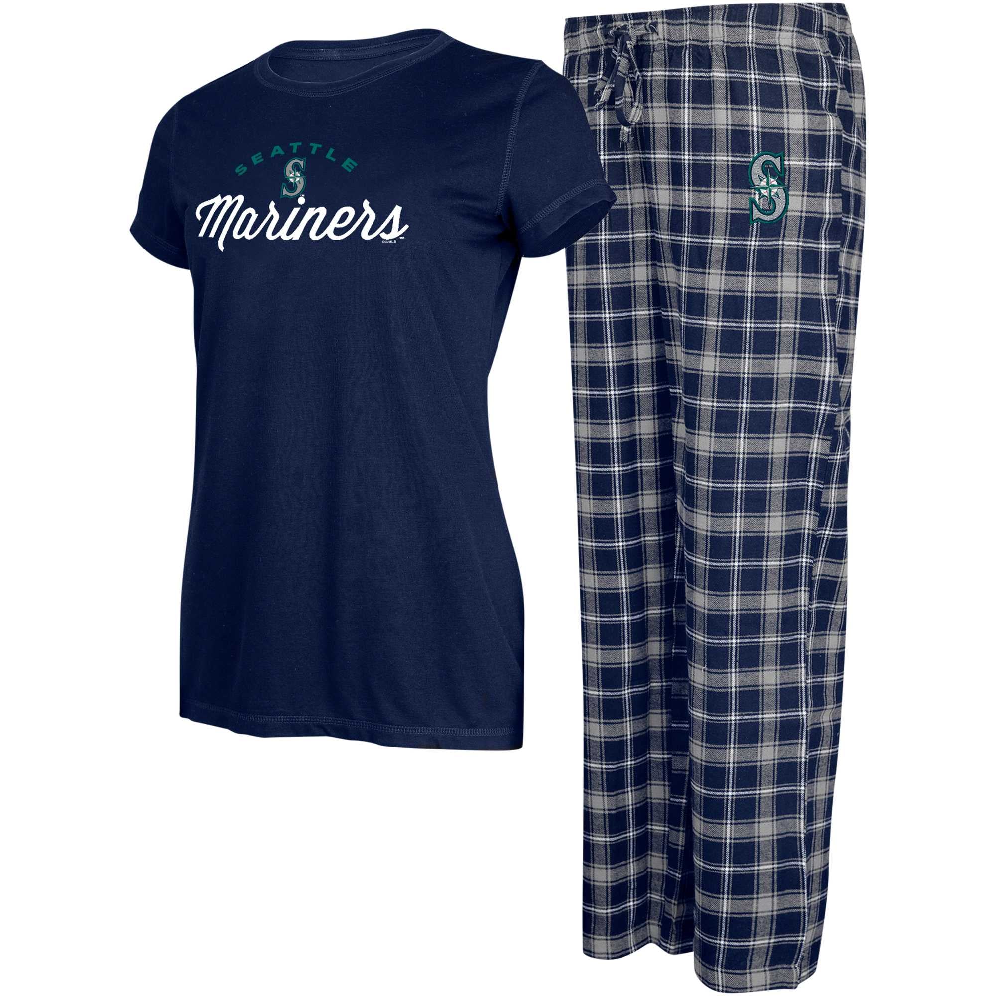 Women's Concepts Sport Navy/Gray Seattle Mariners Arctic Top & Flannel Pants Sleep Set