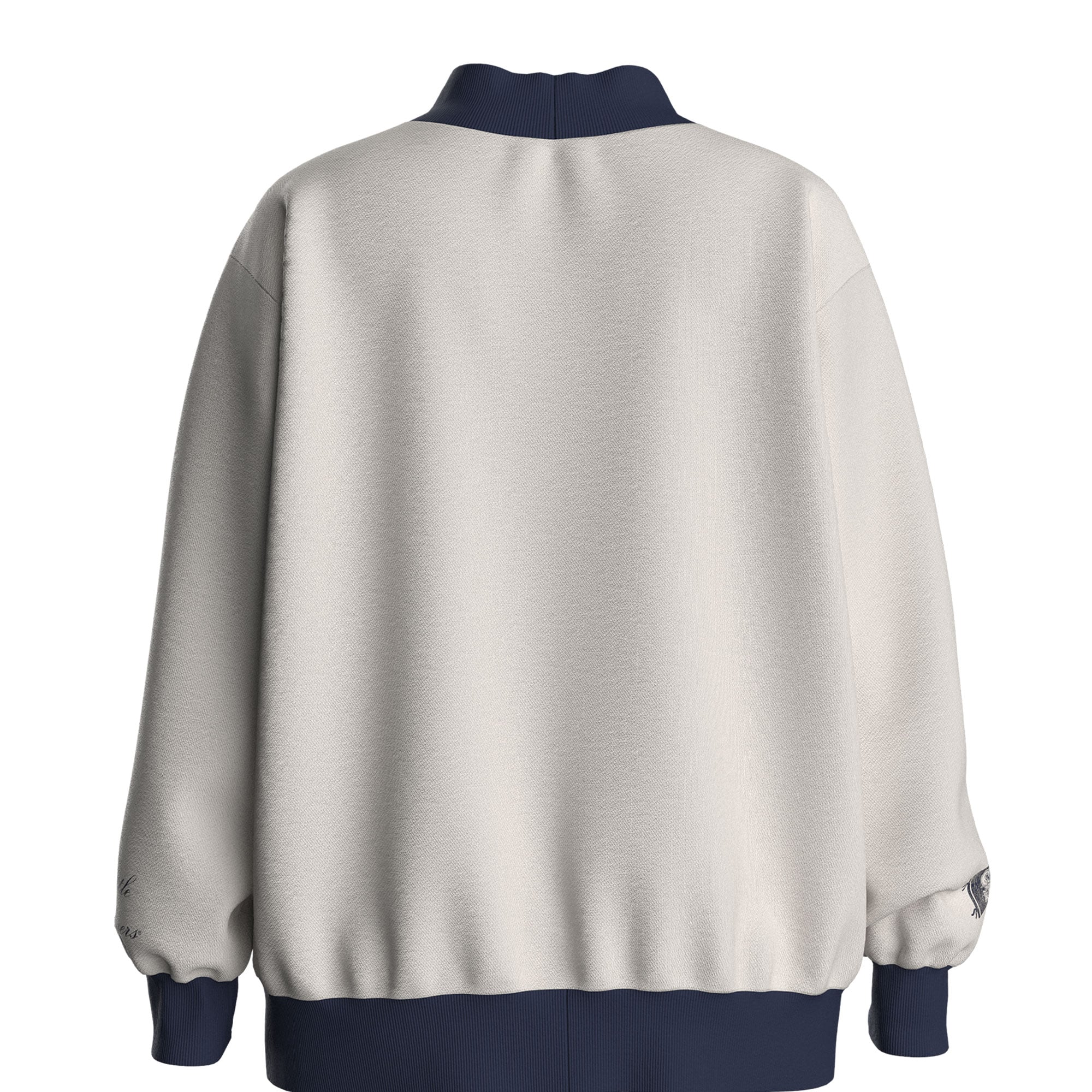 Sweat-shirt polaire à col cheminée pour femme, couleur crème, avec l'abréviation des Mariners de Seattle.