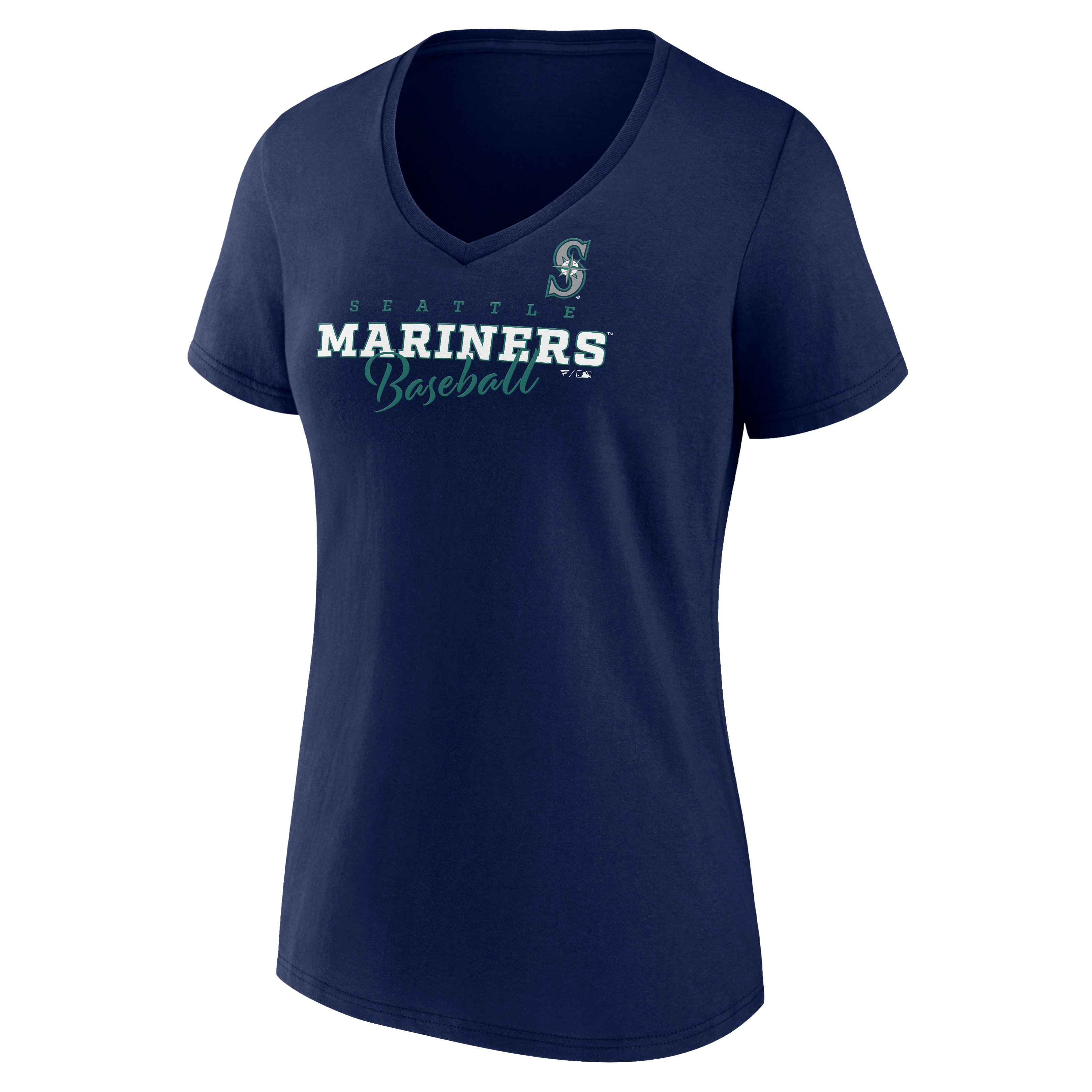 Women's Fanatics Navy Seattle Mariners Back Business V-Neck T-Shirt