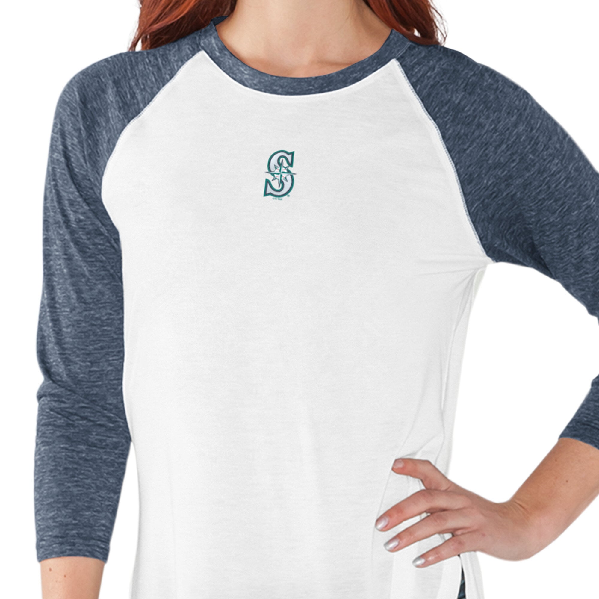 Women's G-III 4Her by Carl Banks  White Seattle Mariners All Star 3/4-Sleeve Raglan T-Shirt