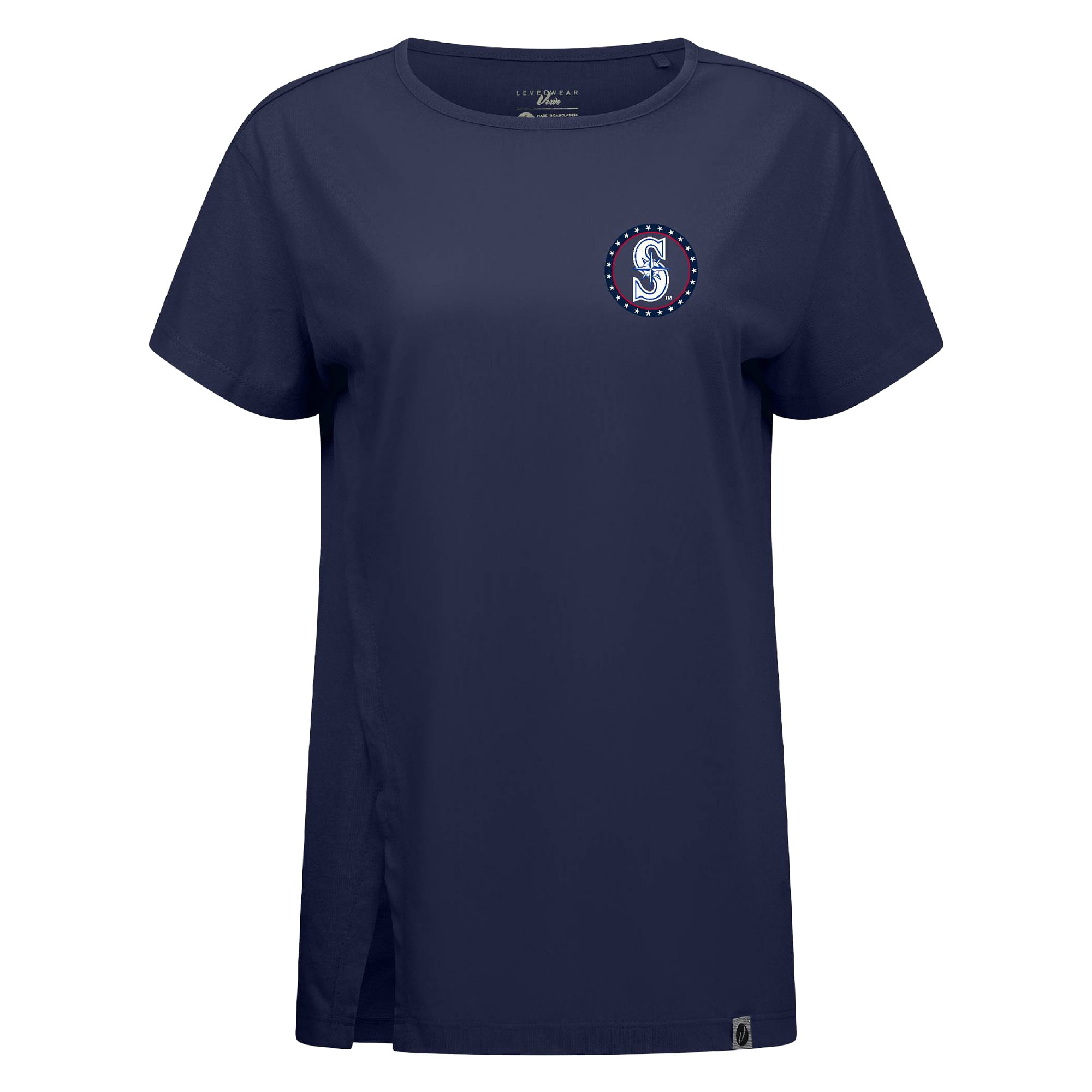 Women's Levelwear Navy Seattle Mariners Independence Day Influx Constellation T-Shirt