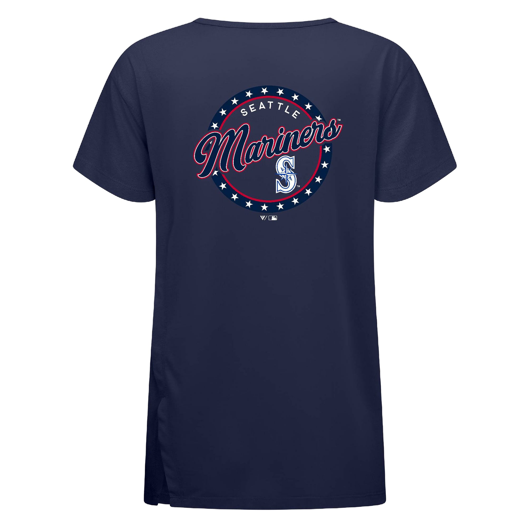Women's Levelwear Navy Seattle Mariners Independence Day Influx Constellation T-Shirt