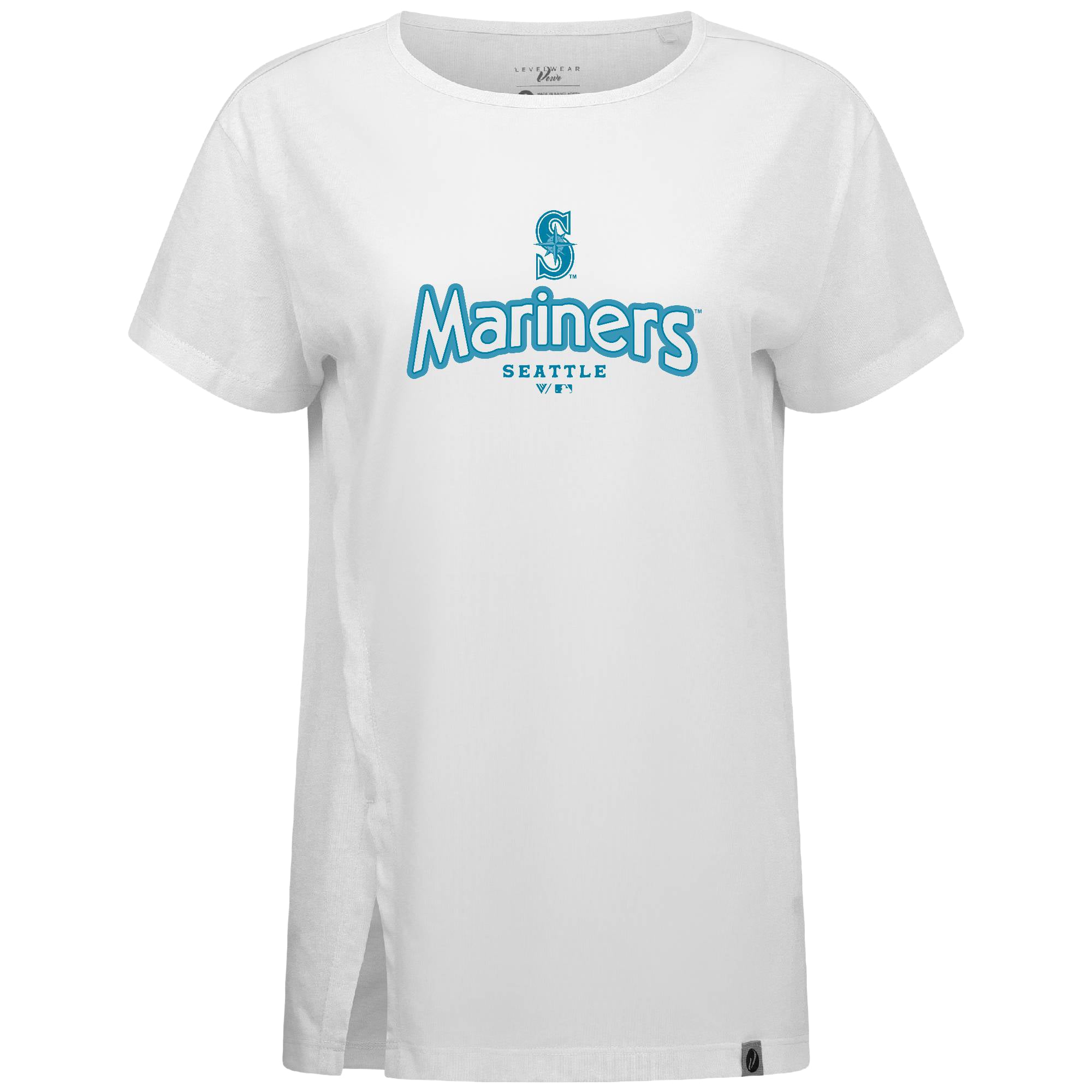 Women's Levelwear White Seattle Mariners Blue Haven Influx Cornerstone T-Shirt
