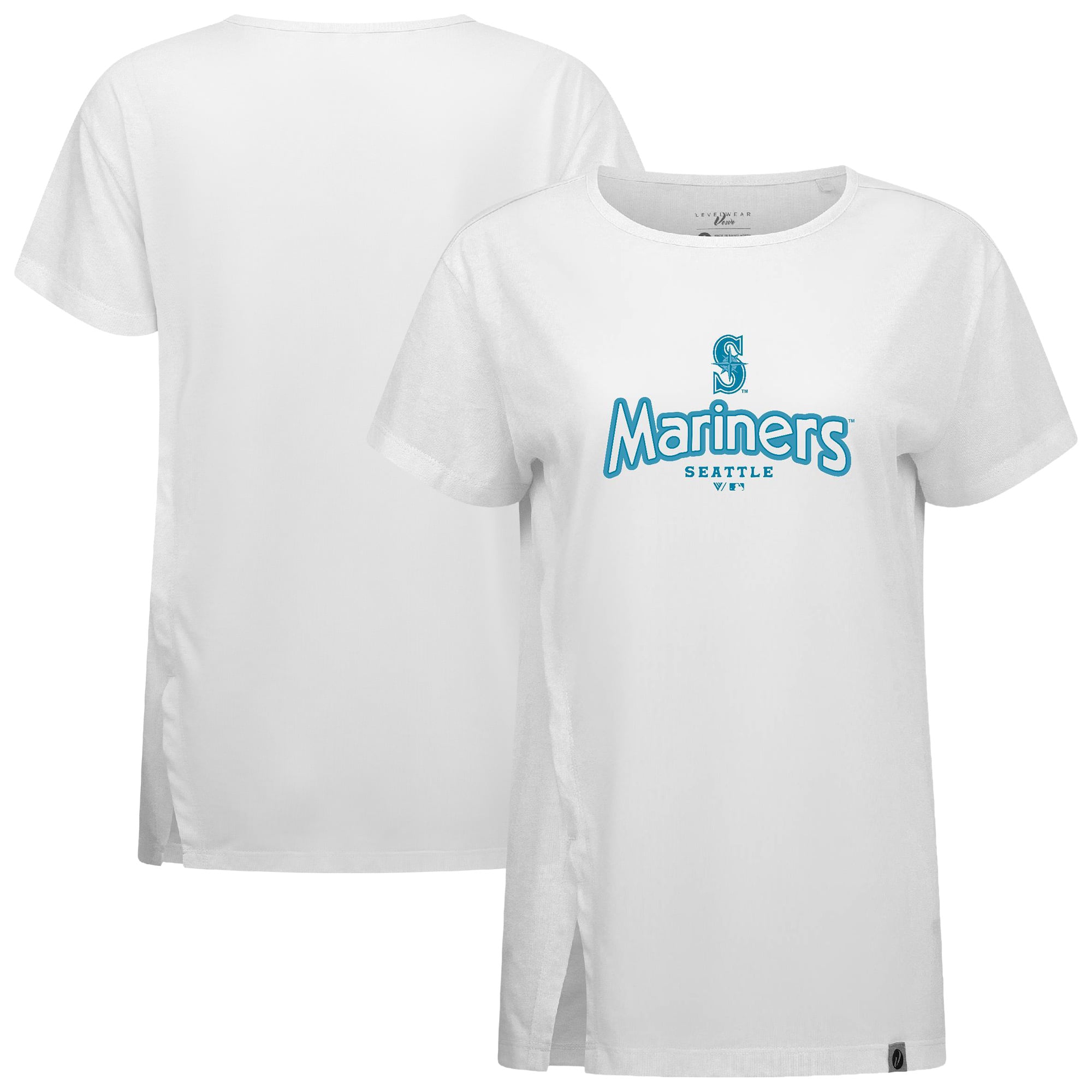 Women's Levelwear White Seattle Mariners Blue Haven Influx Cornerstone T-Shirt
