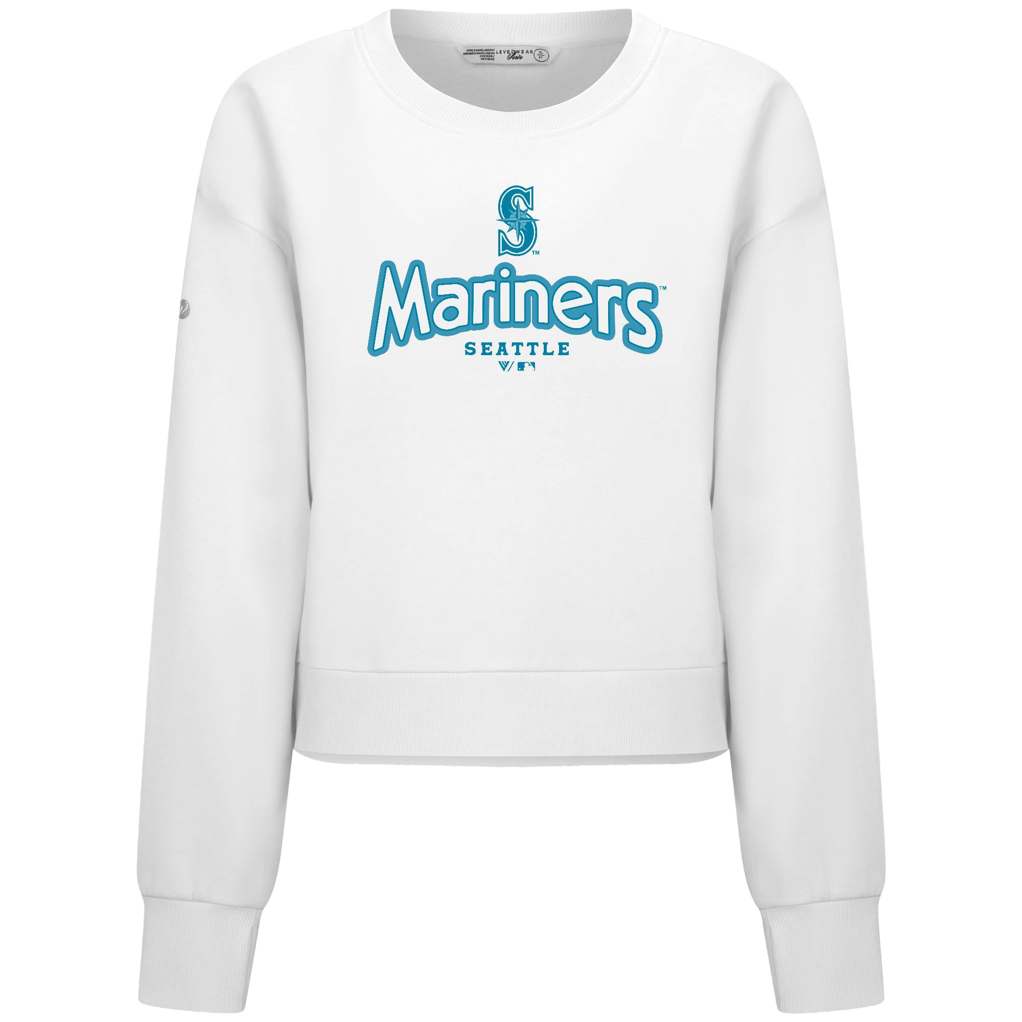 Women's Levelwear White Seattle Mariners Judd Cornerstone Cropped Sweatshirt