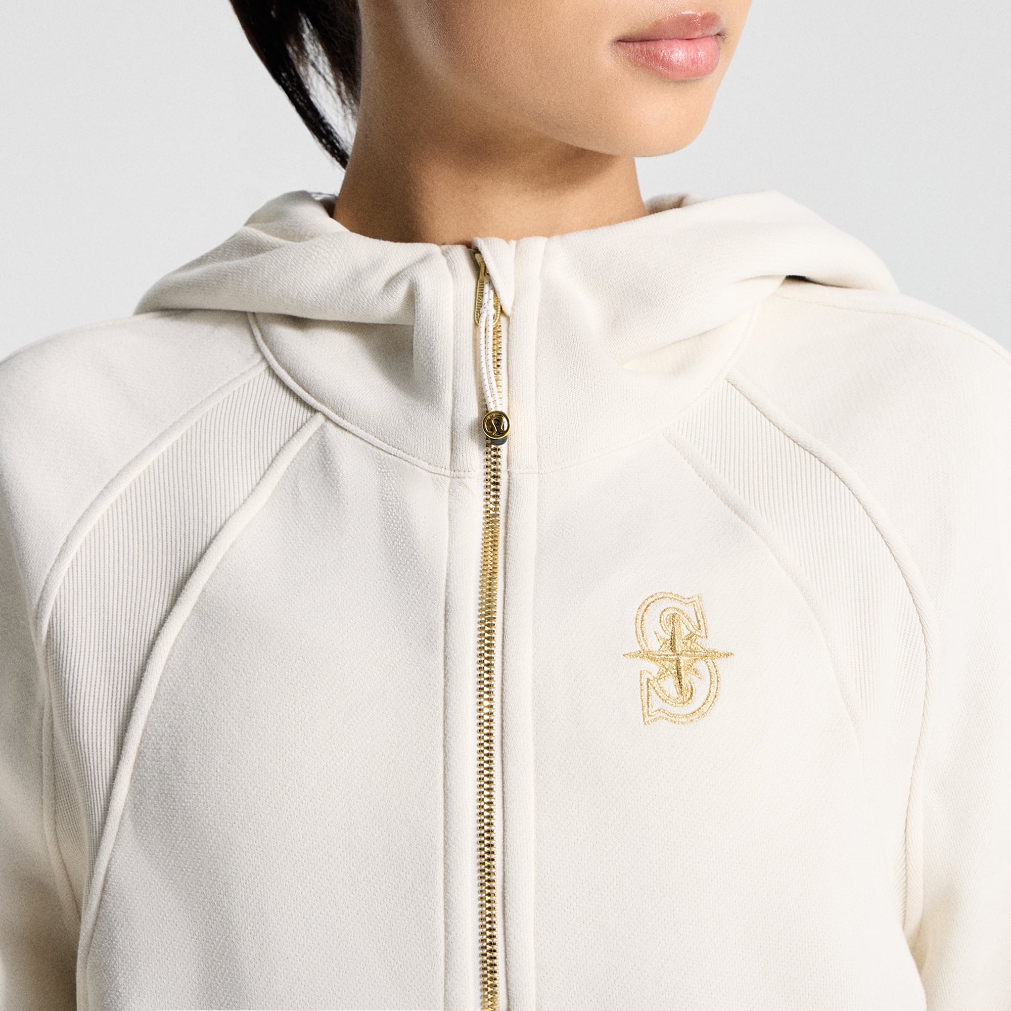 Sweat à capuche zippé oversize Seattle Mariners Scuba pour femme, couleur ivoire clair de lululemon