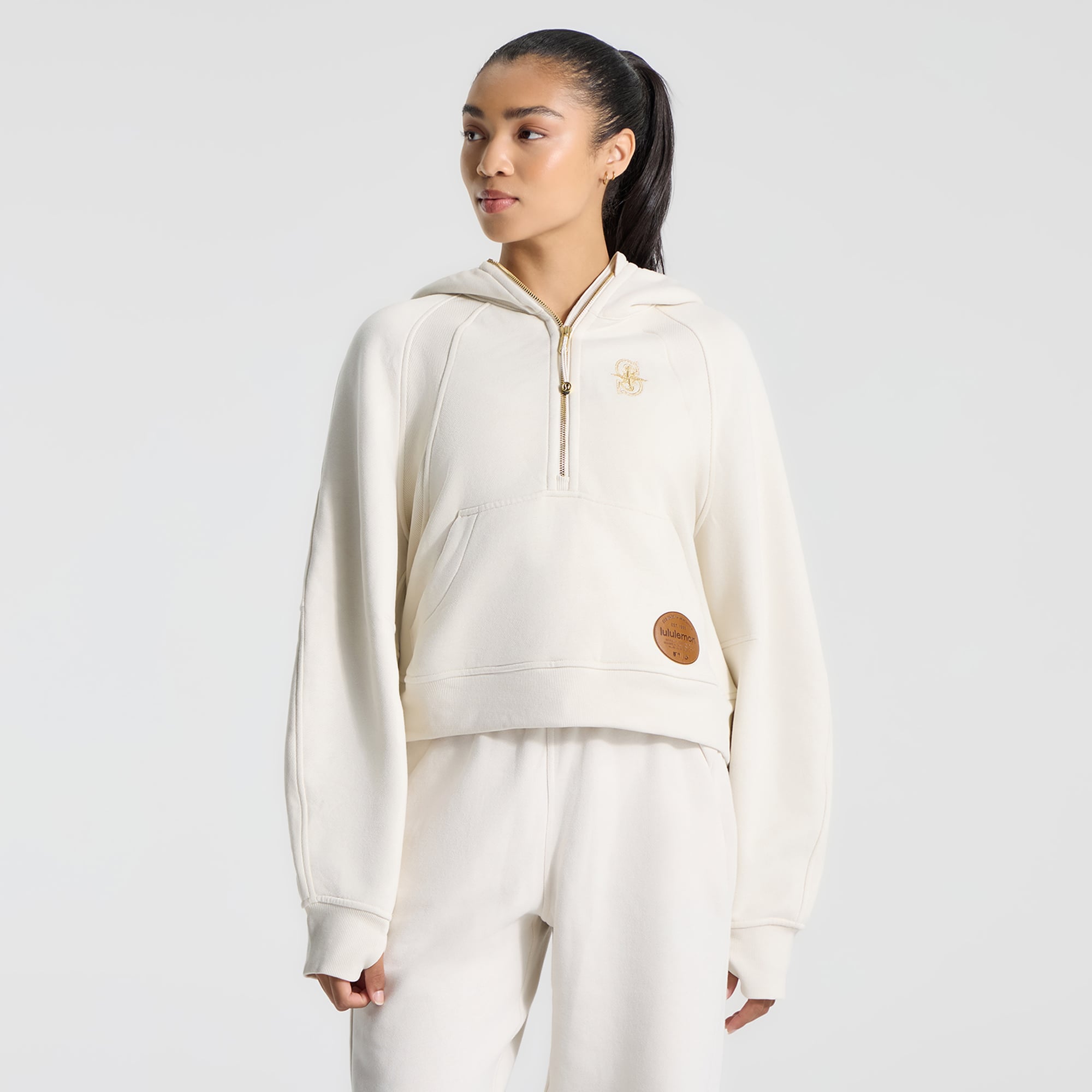 Sweat à capuche zippé oversize Seattle Mariners Scuba pour femme, couleur ivoire clair de lululemon