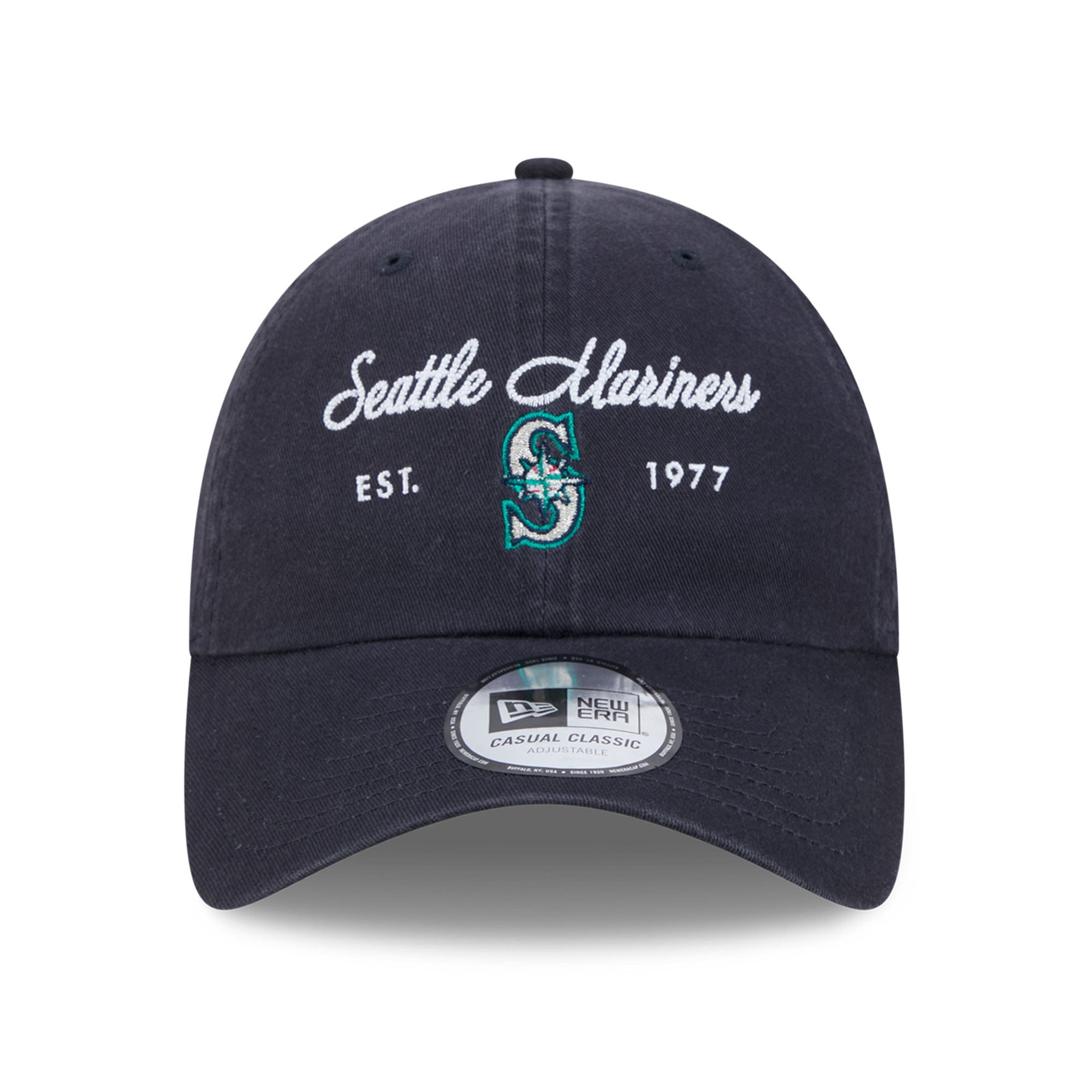 Casquette New Era marine Seattle Mariners pour femme, style classique décontracté et ajustable