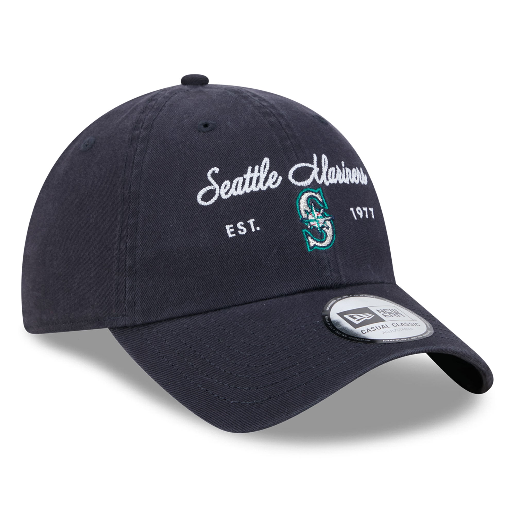 Casquette New Era marine Seattle Mariners pour femme, style classique décontracté et ajustable