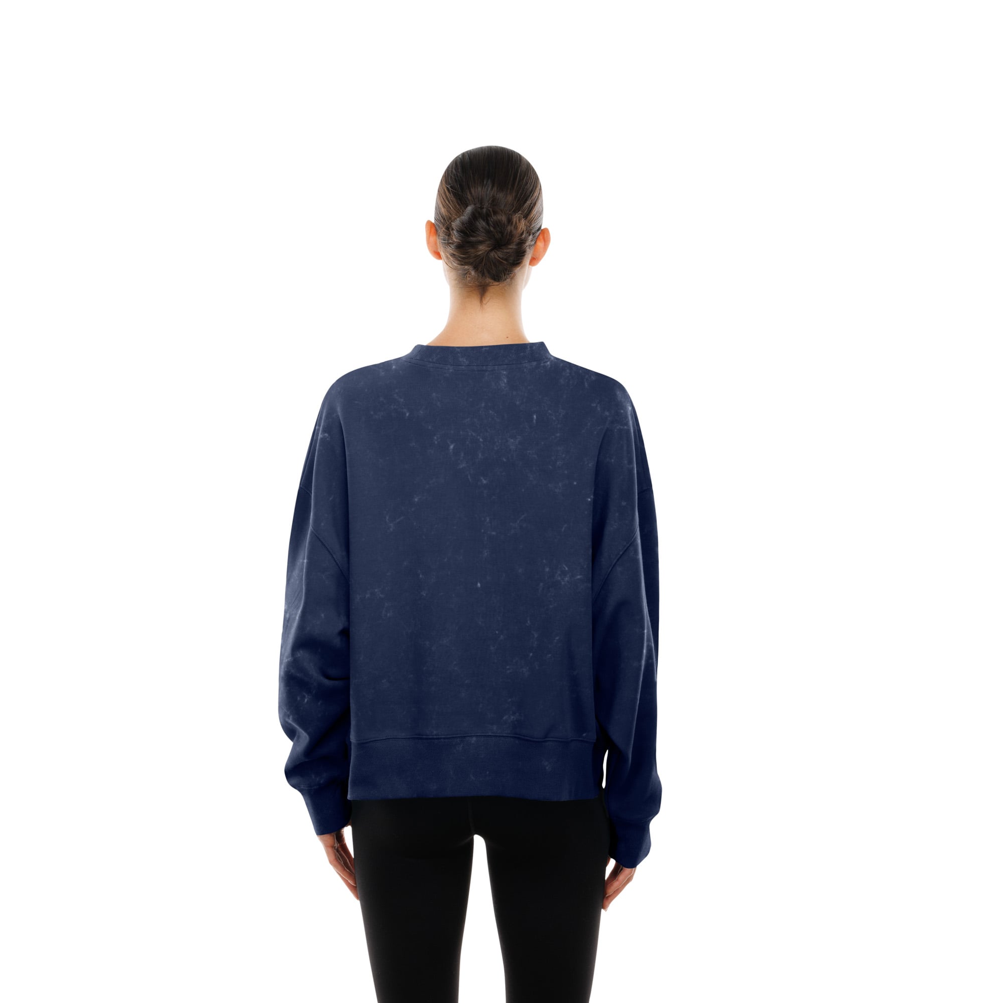 Women's New Era Navy Seattle Mariners Throwback Mineral Wash Boxy Sweatshirt