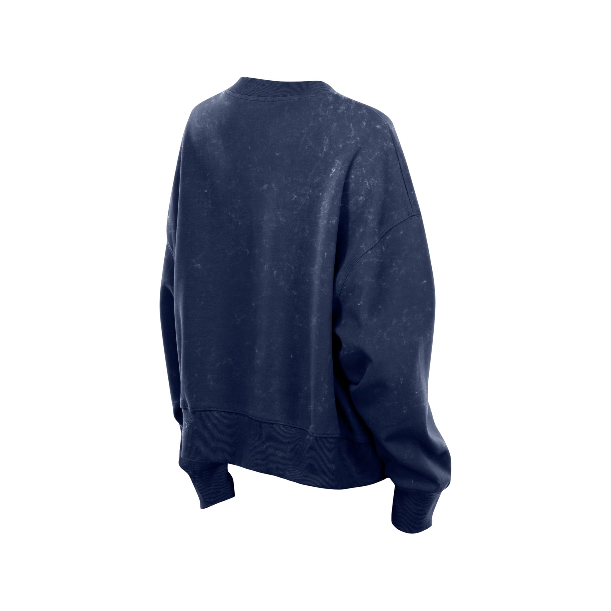 Women's New Era Navy Seattle Mariners Throwback Mineral Wash Boxy Sweatshirt