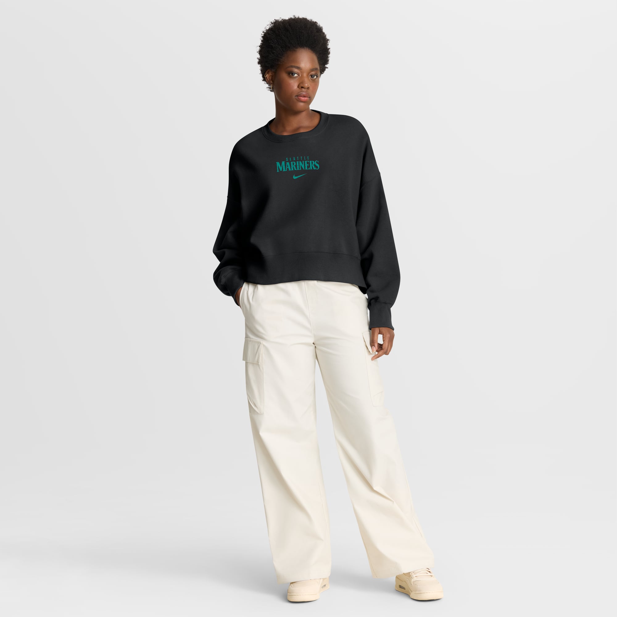 Sweat-shirt oversize Nike noir Seattle Mariners pour femme