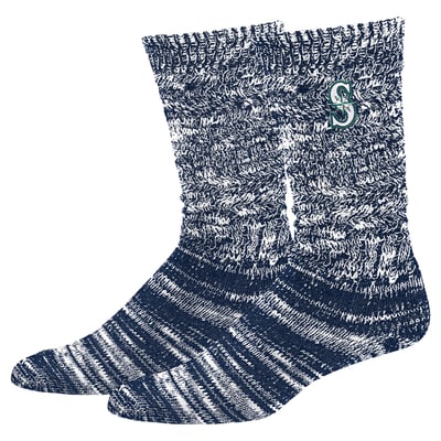  Seattle Mariners PRO Compression Women's Slouchy Slub Textured Boyfriend Socks - Navy