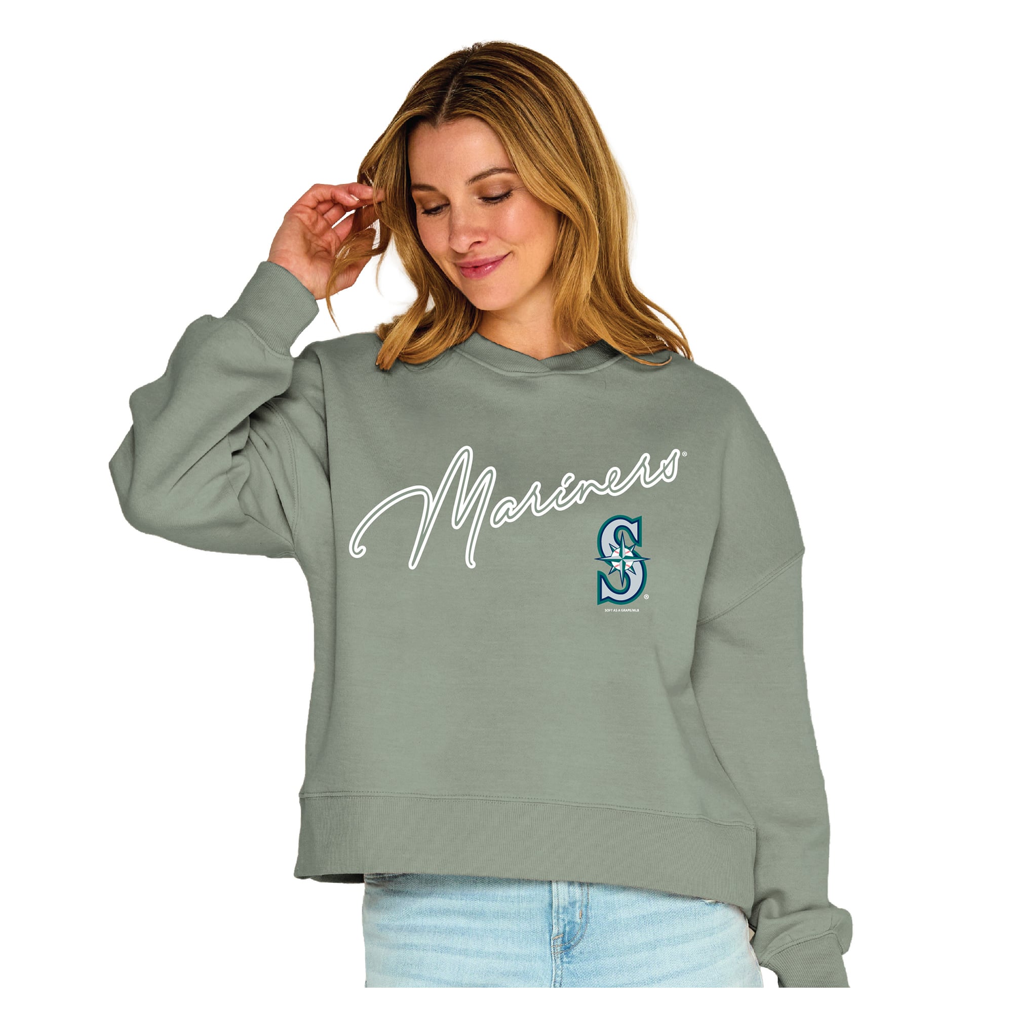Women's Soft as a Grape Green Seattle Mariners Snuggly Sweatshirt