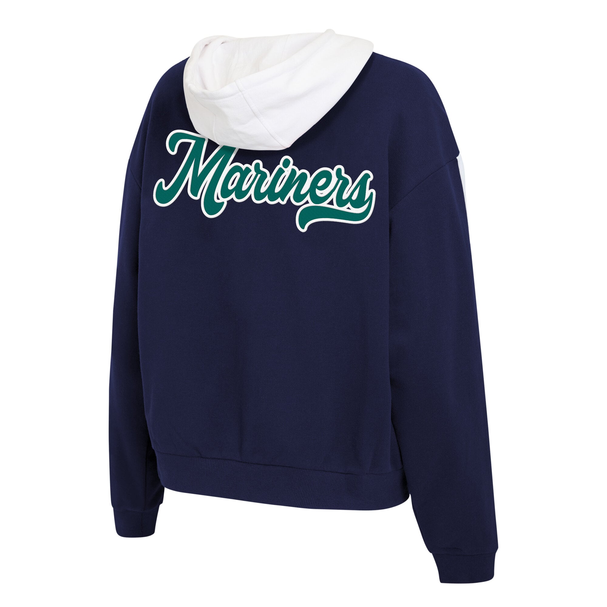 Sweat à capuche zippé WEAR by Erin Andrews pour femme, bleu marine et blanc