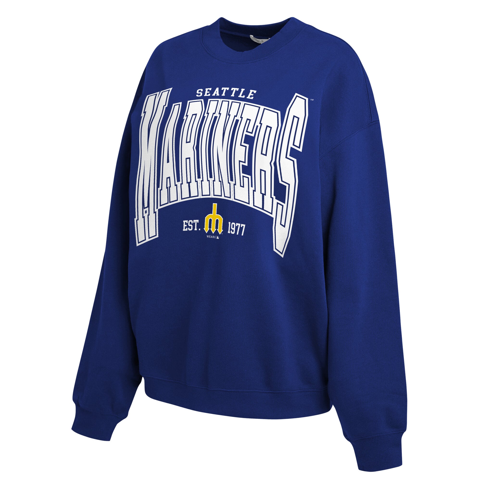 Women's WEAR by Erin Andrews Royal Seattle Mariners Oversized Team Fleece Sweatshirt