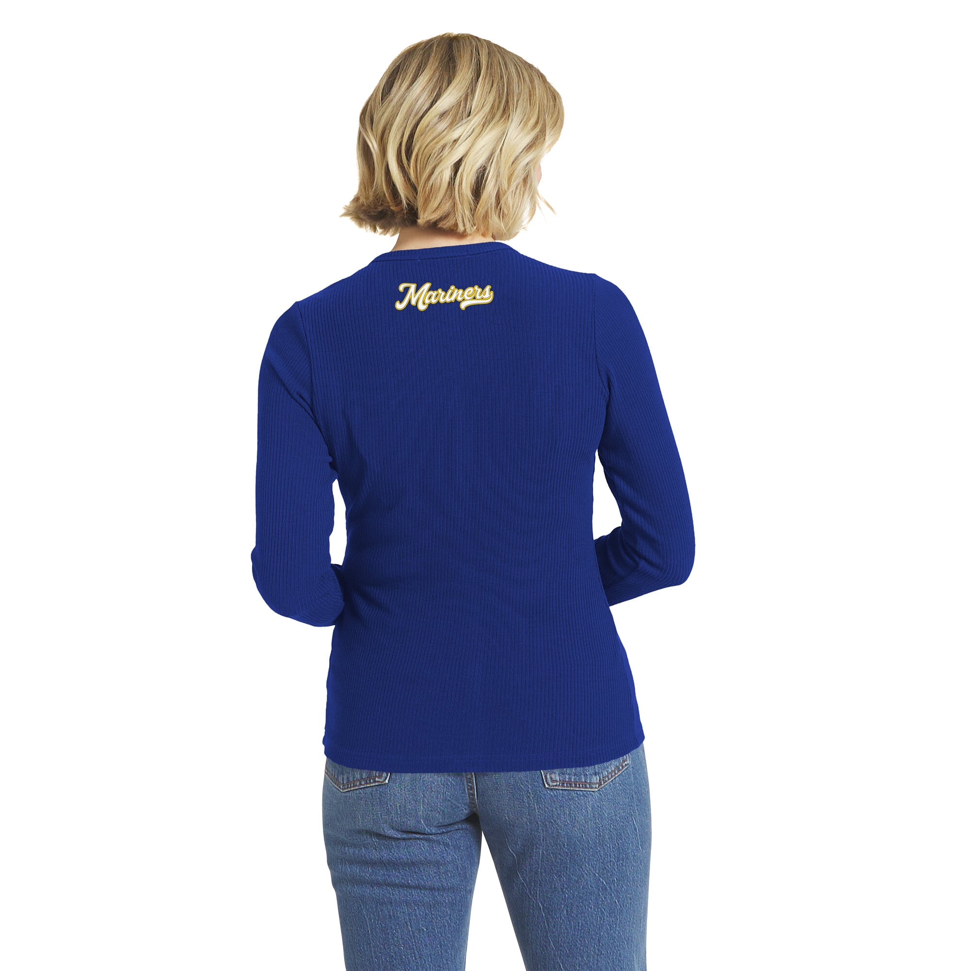 Pull boutonné côtelé Royal Seattle Mariners de la marque WEAR by Erin Andrews pour femme