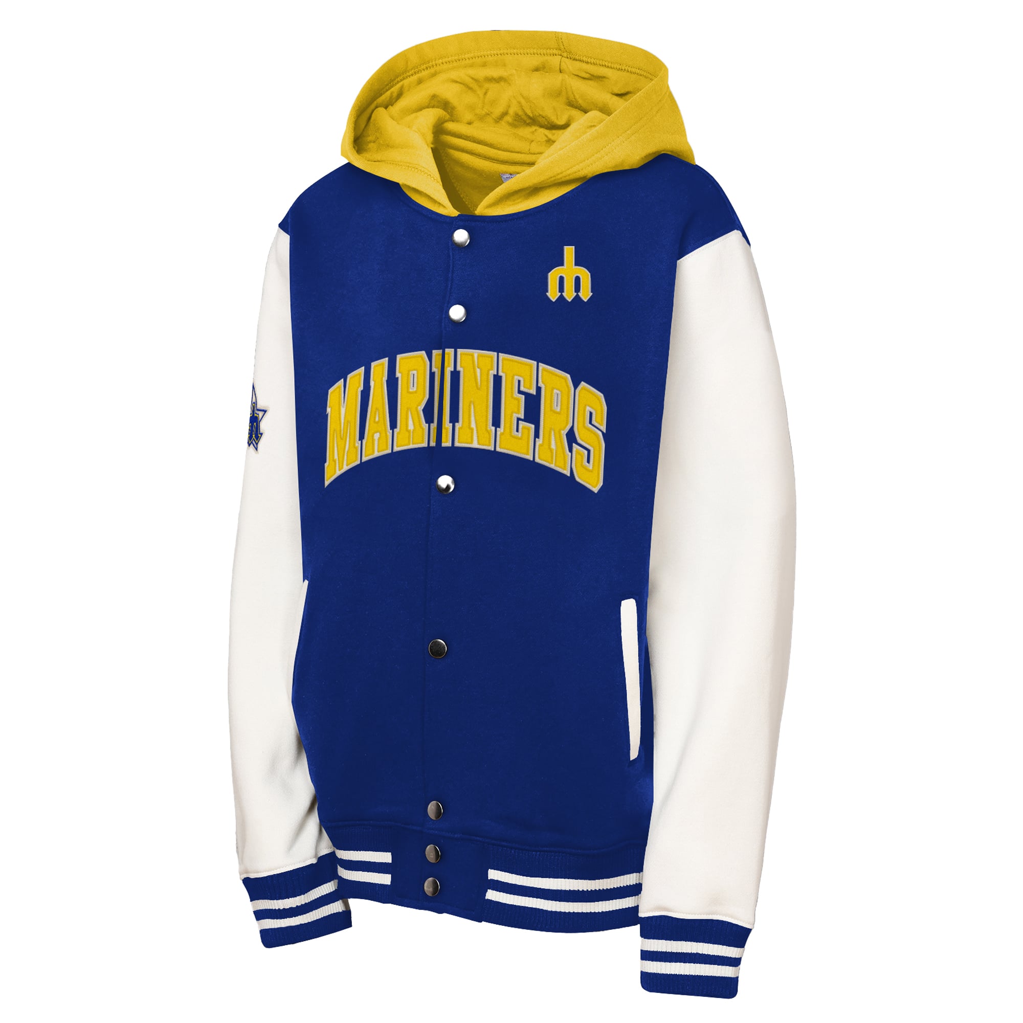 Veste polaire à boutons-pression Mitchell & Ness Royal Seattle Mariners pour enfants