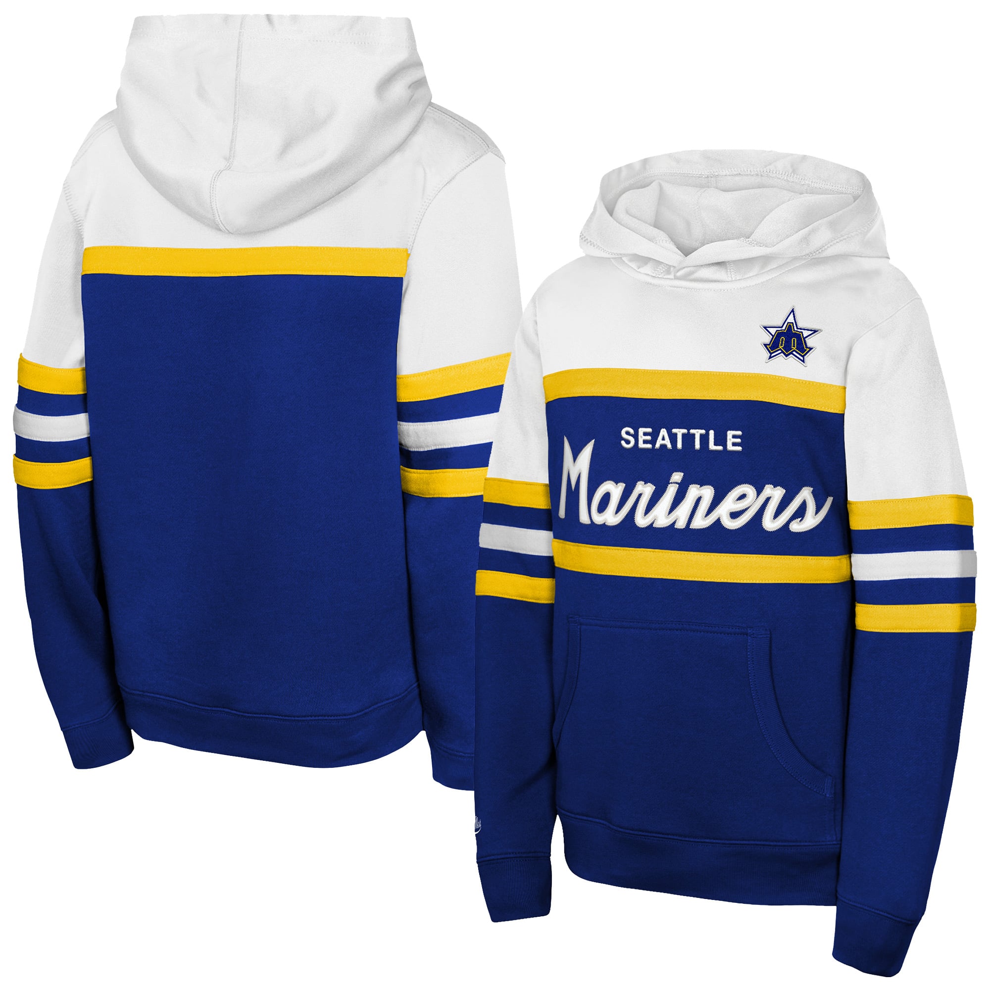 Youth Mitchell & Ness Royal Seattle Mariners Throwback Head Coach Hoodie