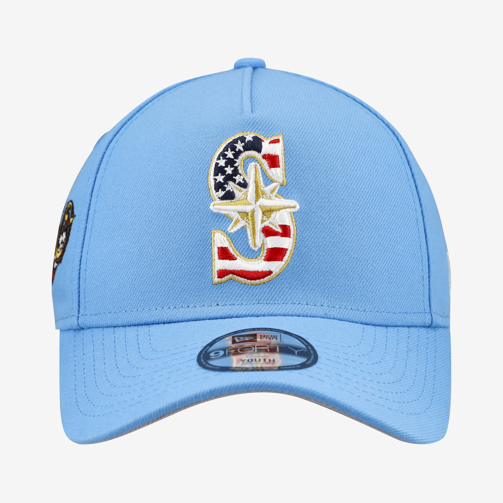 Youth New Era Light Blue Seattle Mariners Celebrate America's 250th 9FORTY A-Frame Adjustable Hat