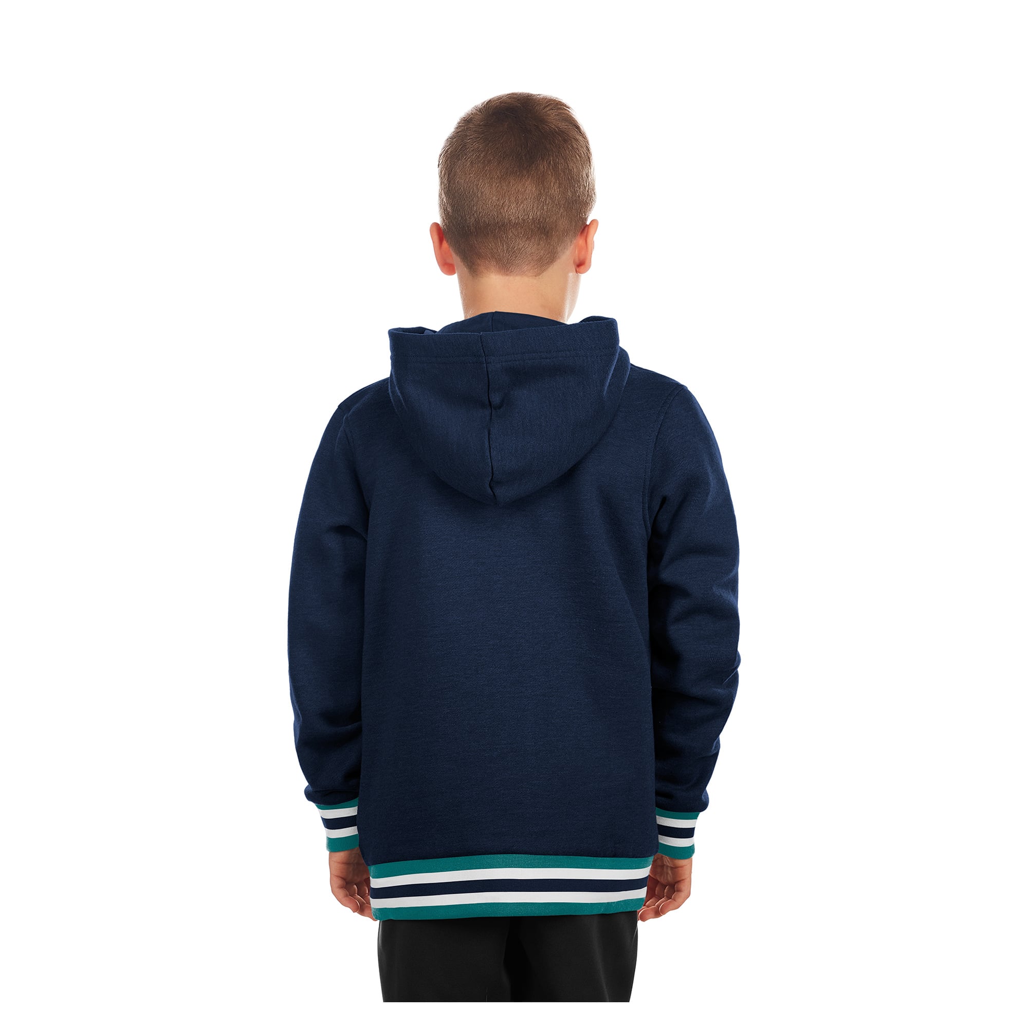 Youth New Era Navy Seattle Mariners Knit Trim Pullover Hoodie